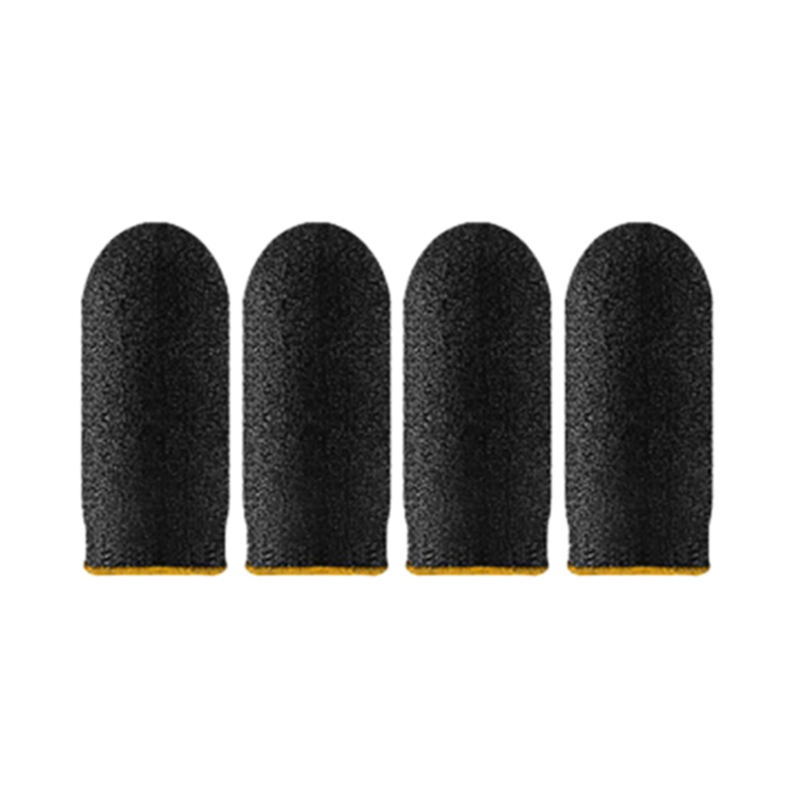 4x20 Pieces Gaming Finger Sleeves Anti Sweat Breathable Cover for Mobile Game Yellow  