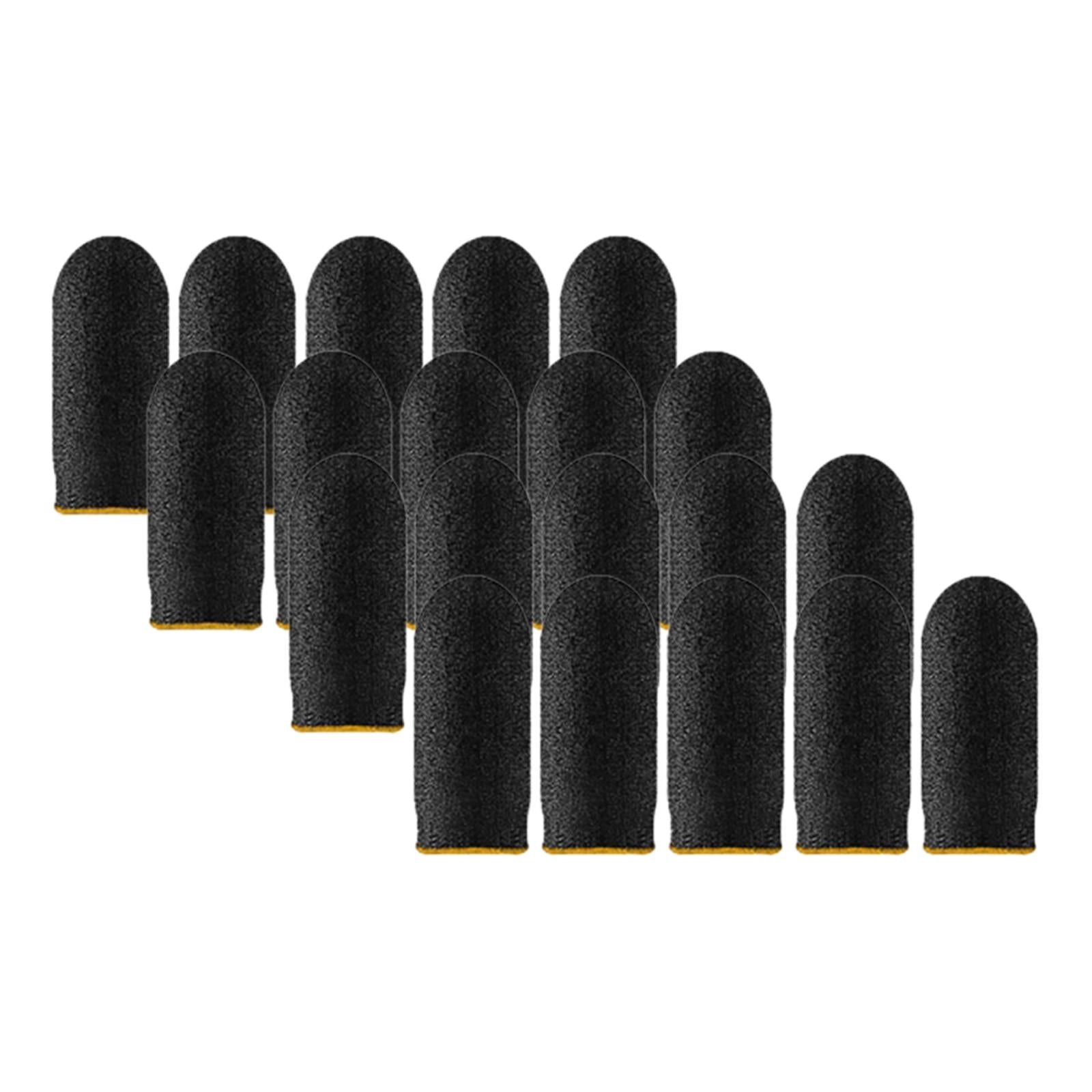 4x20 Pieces Gaming Finger Sleeves Anti Sweat Breathable Cover for Mobile Game Yellow  