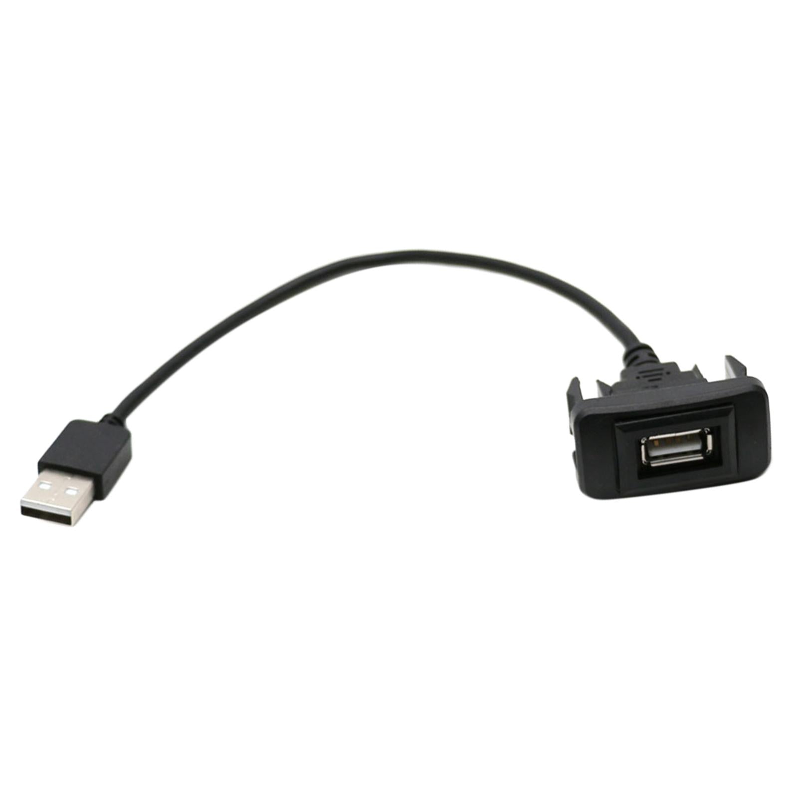 2xCar Dashboard Flush USB 2.0 Port Panel Male to Female Durable