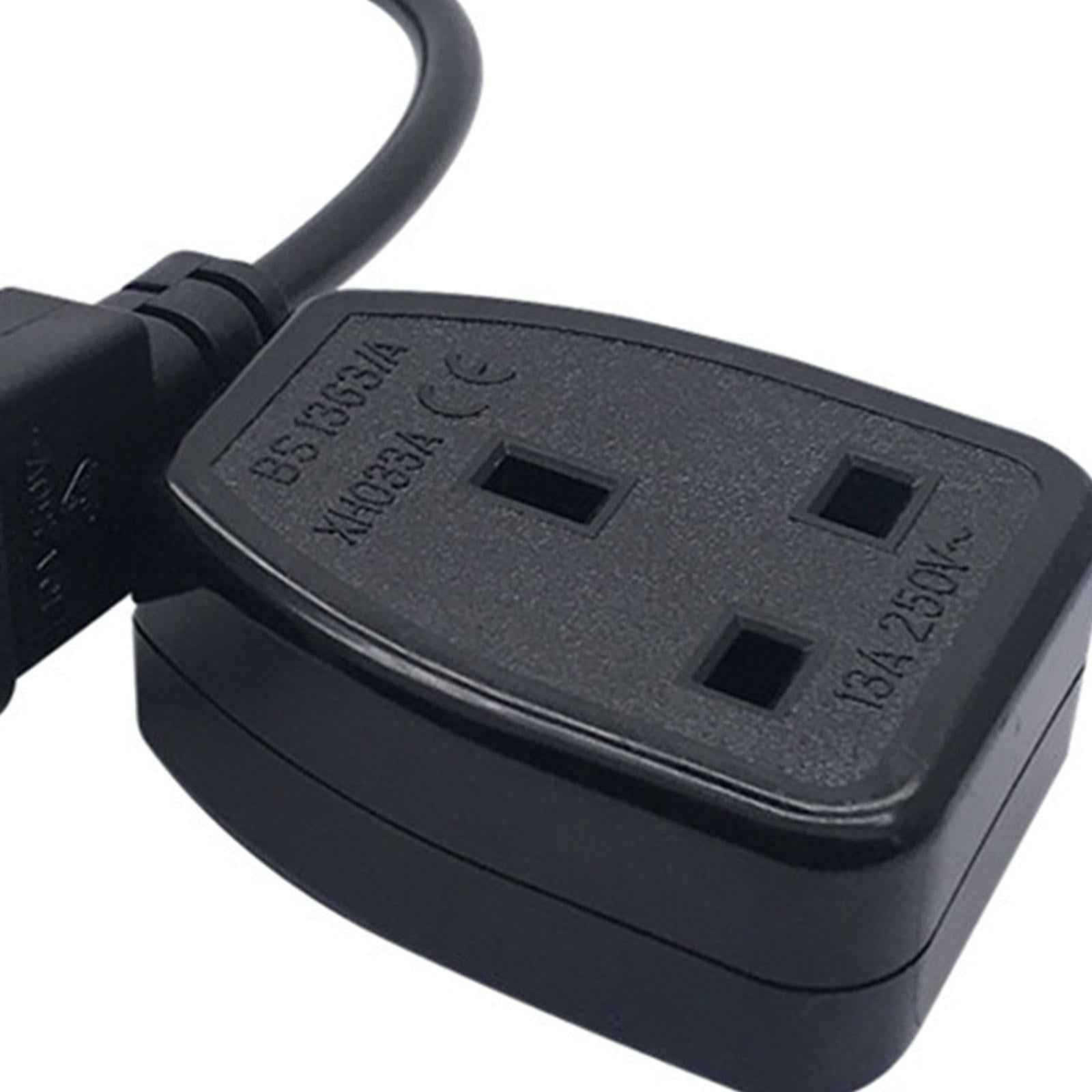 IEC320-C14 Male uk Female Power Extension Cable Black 3Pin for Ups Pdu 30cm