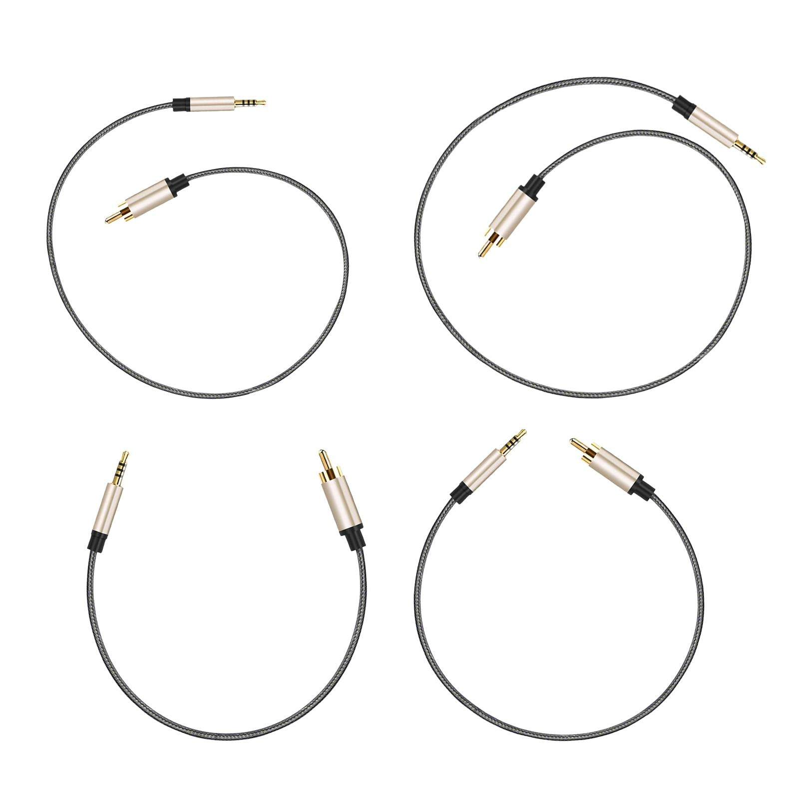 4xAudio Cable 3.5mm to Male RCA Adapter Nylon Braided for Tablet Speaker 1m