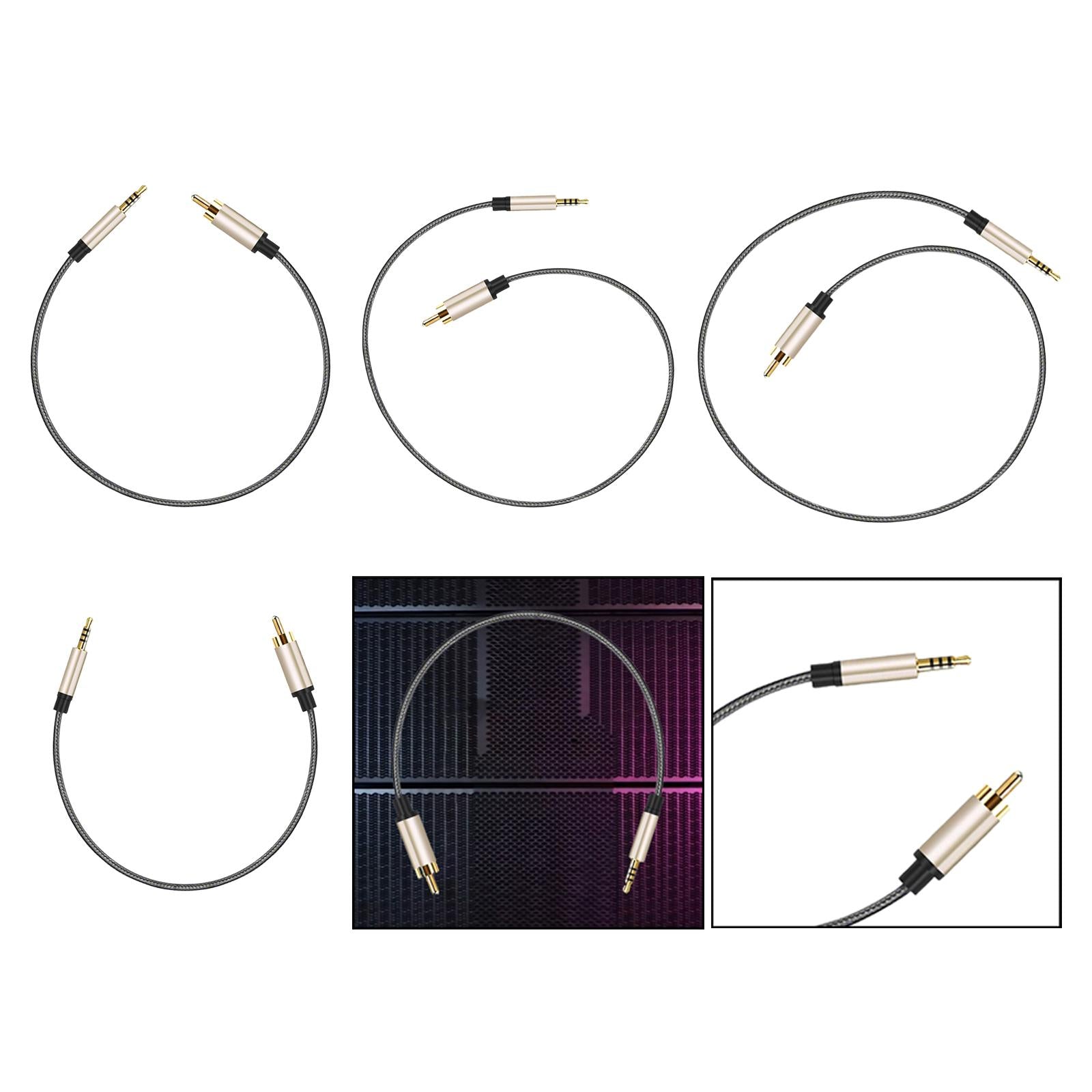 3xAudio Cable 3.5mm to Male RCA Adapter Nylon Braided for Tablet Speaker 1m