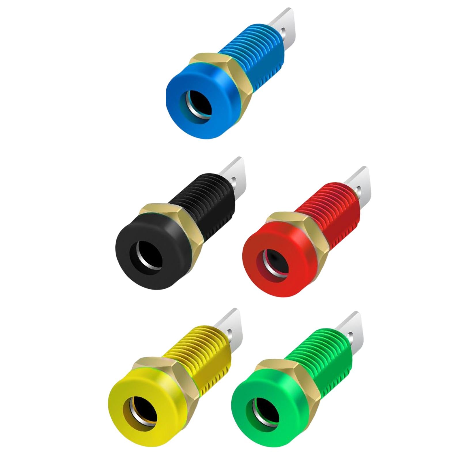 2x4mm Banana Socket Copper Terminal Post Banana Plug Accessory Premium Black