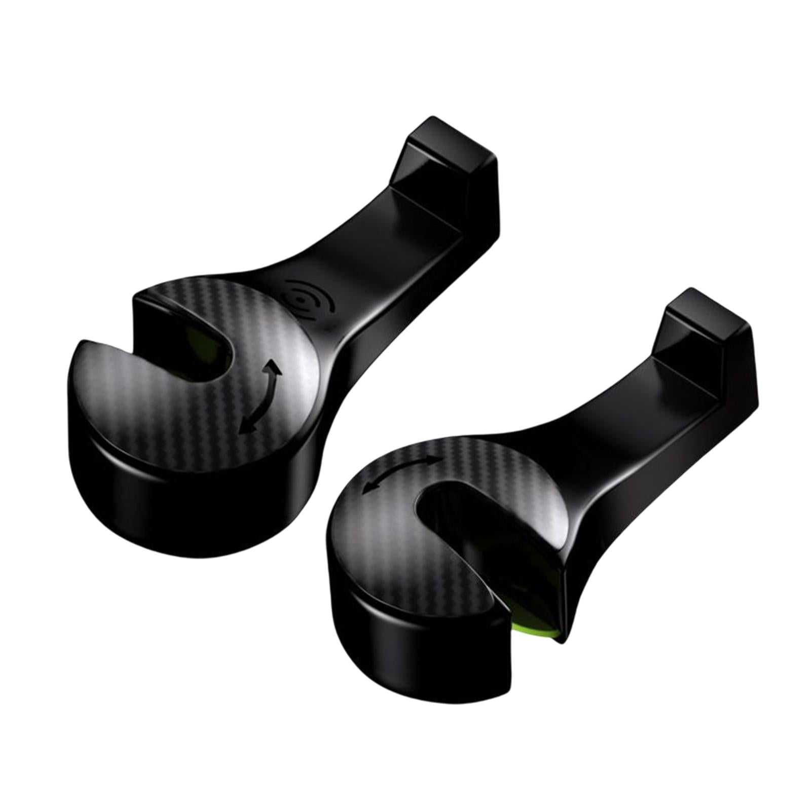 2 Pieces Universal Car Headrest Hooks Organizer for Purse Umbrellas Handbag Black