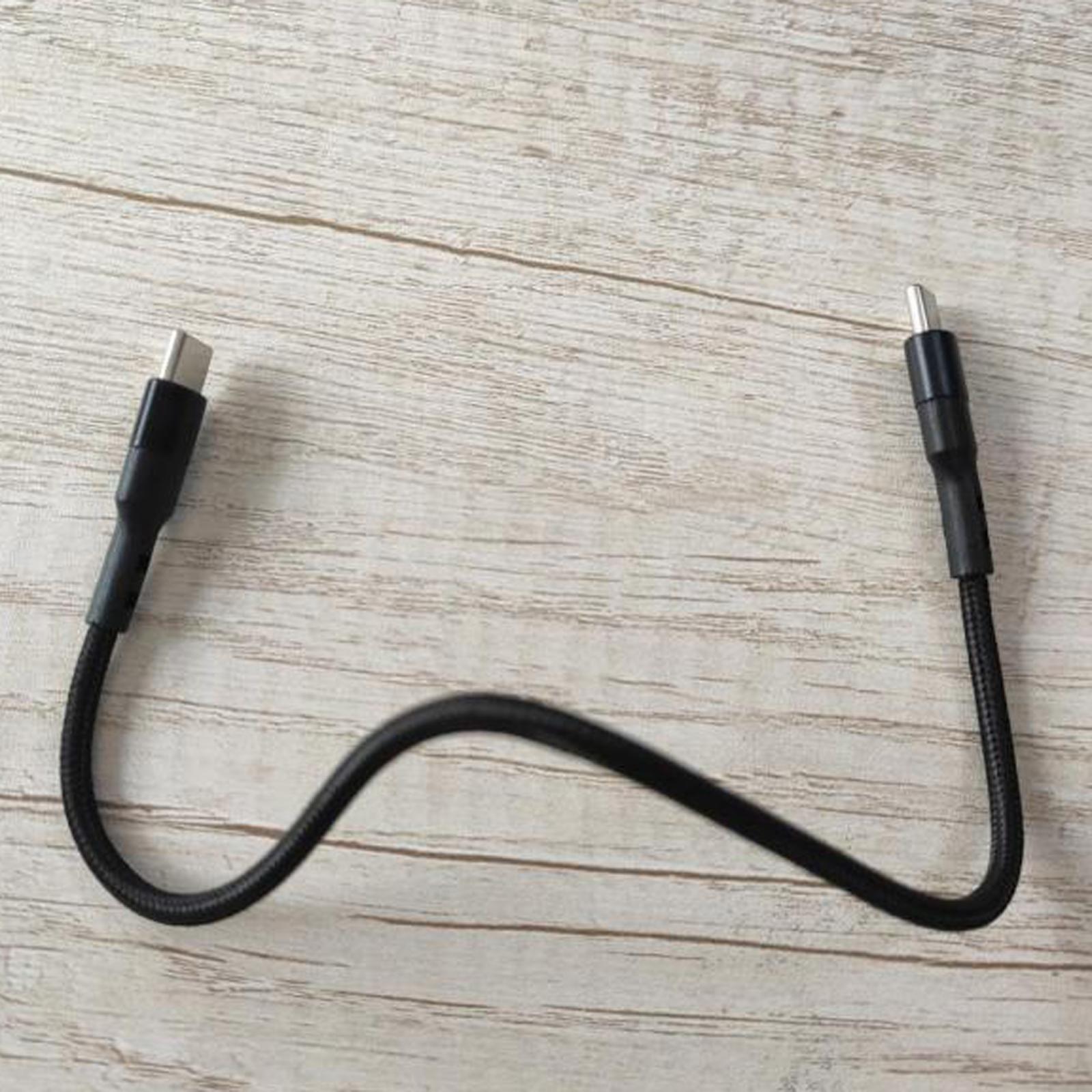 3xUSB C to USB c data Cable 3.8mm Od Durable for Computer Smartphones Notebook 50cm Black
