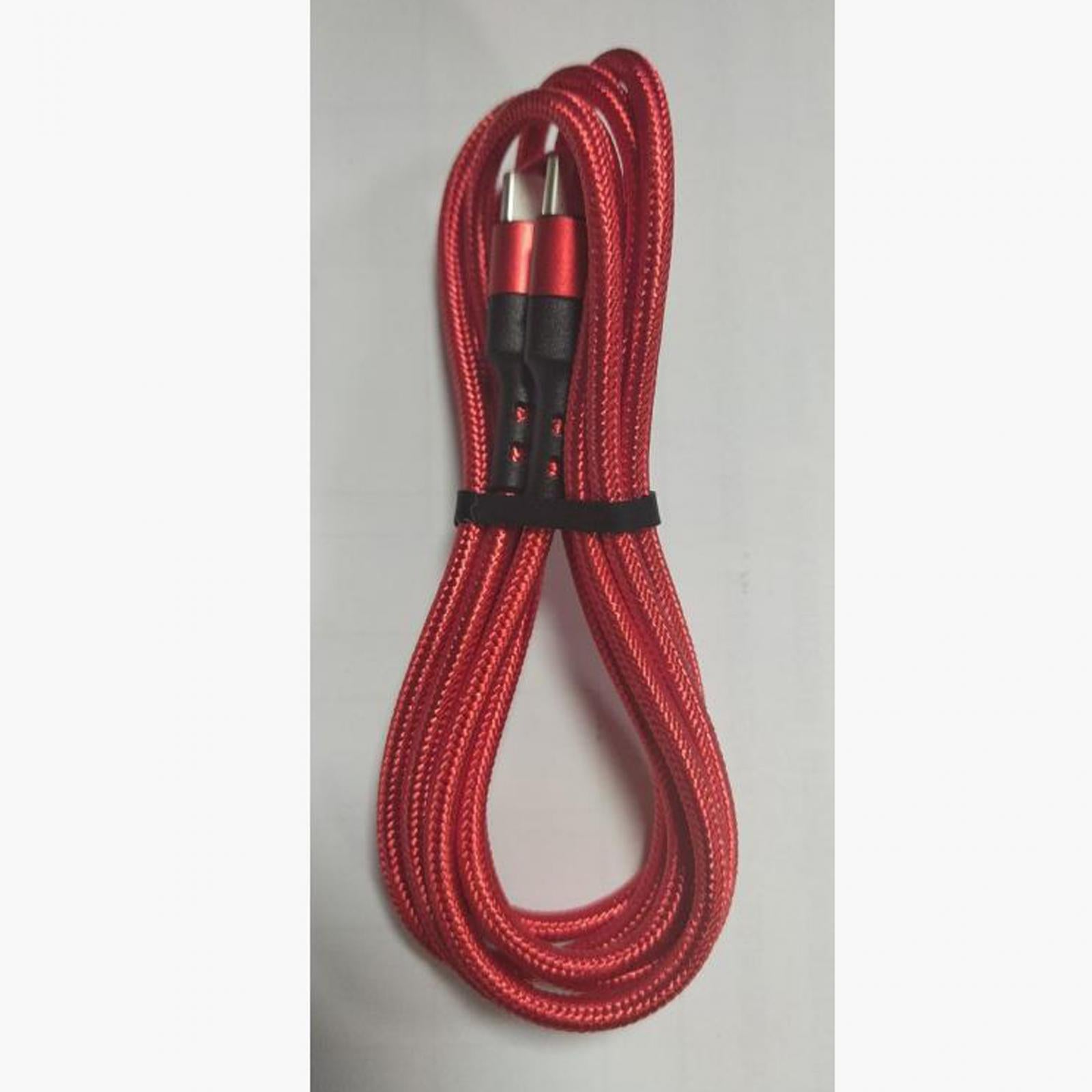 2xUSB C to USB c data Cable 3.8mm Od Durable for Computer Smartphones Notebook 100cm Red