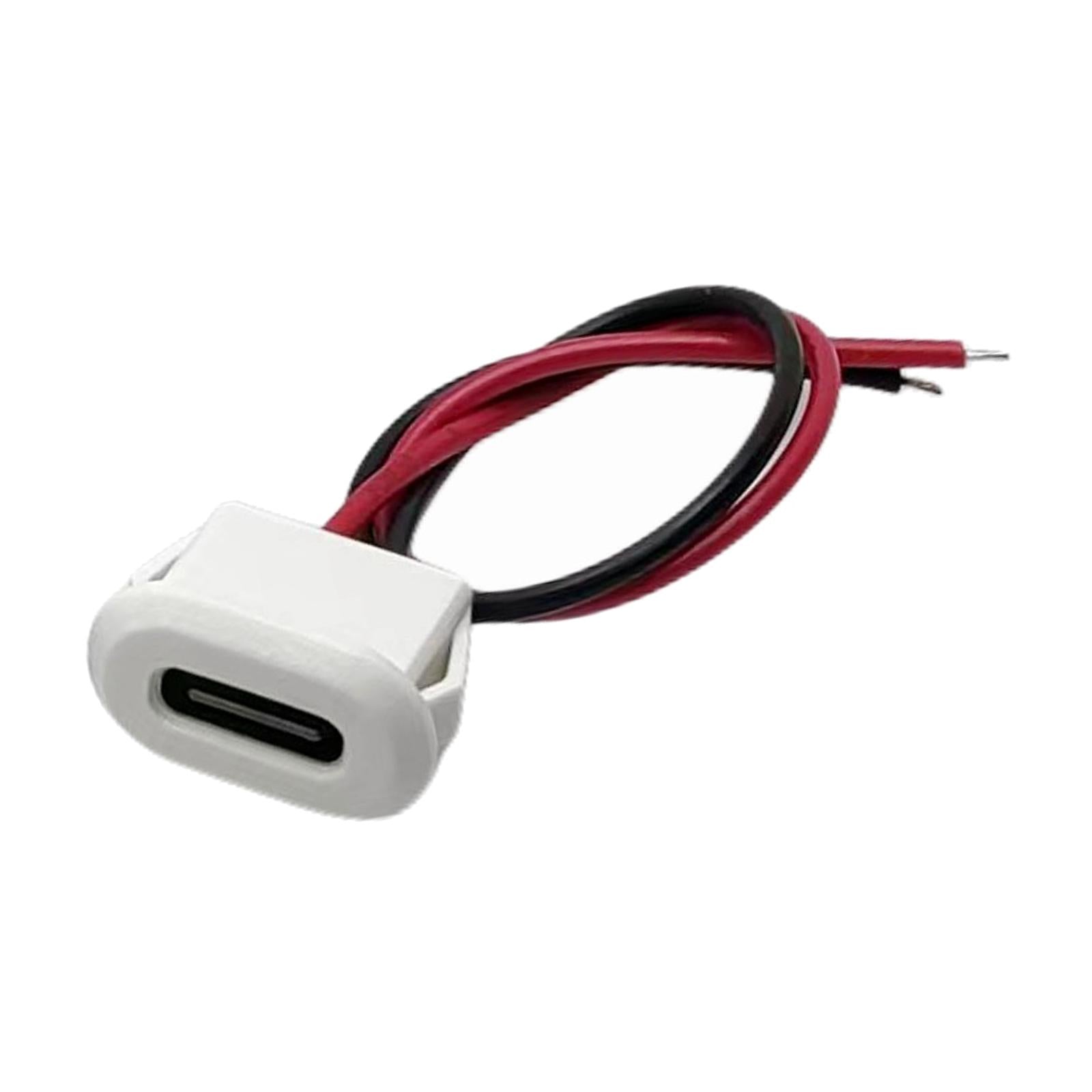 2xType C Connector Jack Female USB Female Chassis C Connector Replaces Durable White