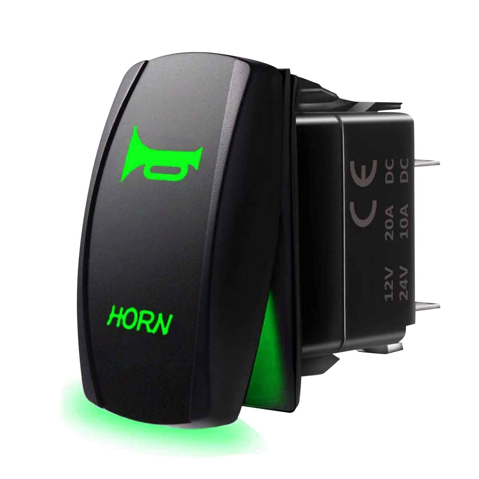 Horn Button Rocker Switch Universal ATV Train Marine Toggle Switch Momentary green