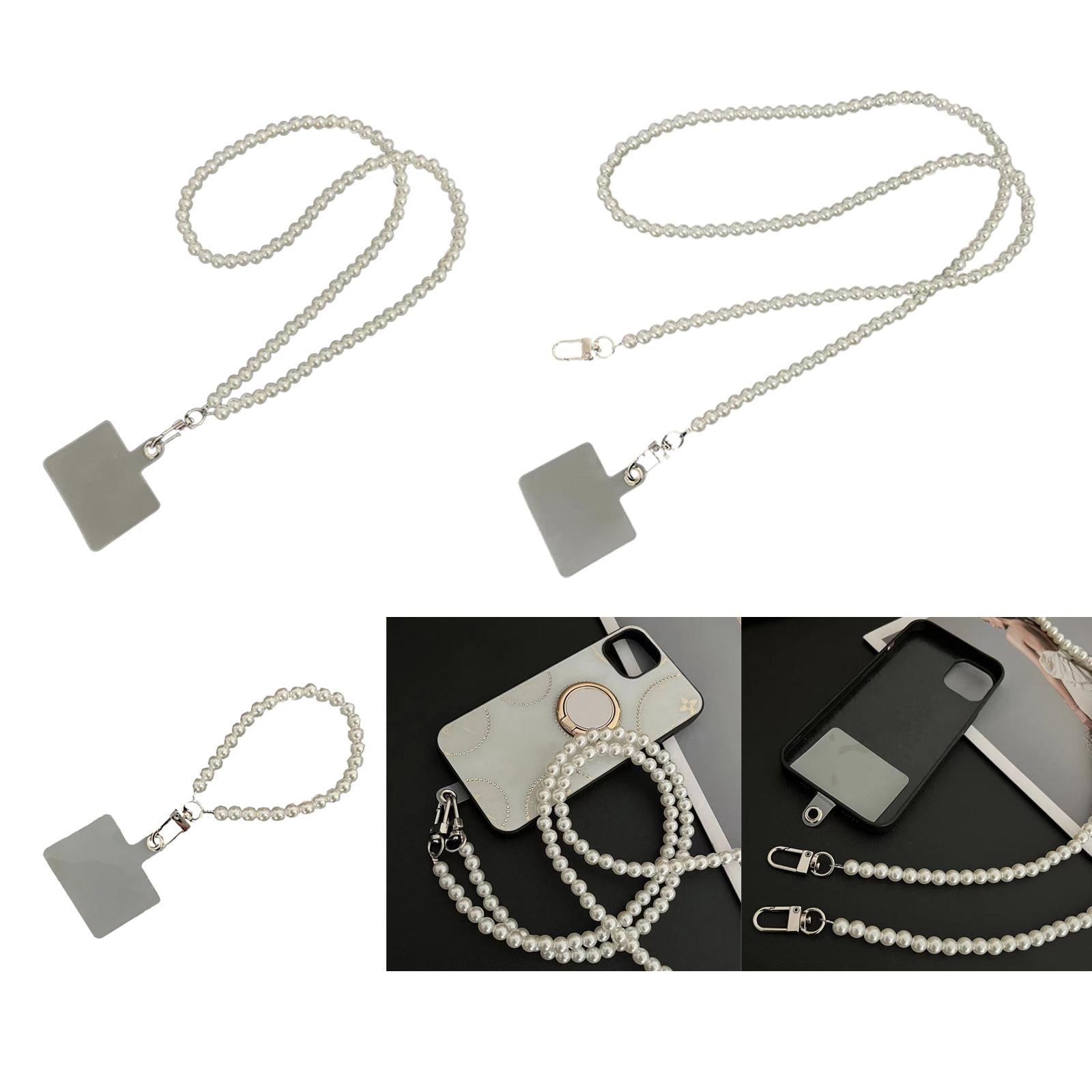 2xBeaded Phone Chain with Phone Gasket Cute Detachable Phone Lanyard for Women wrist chain