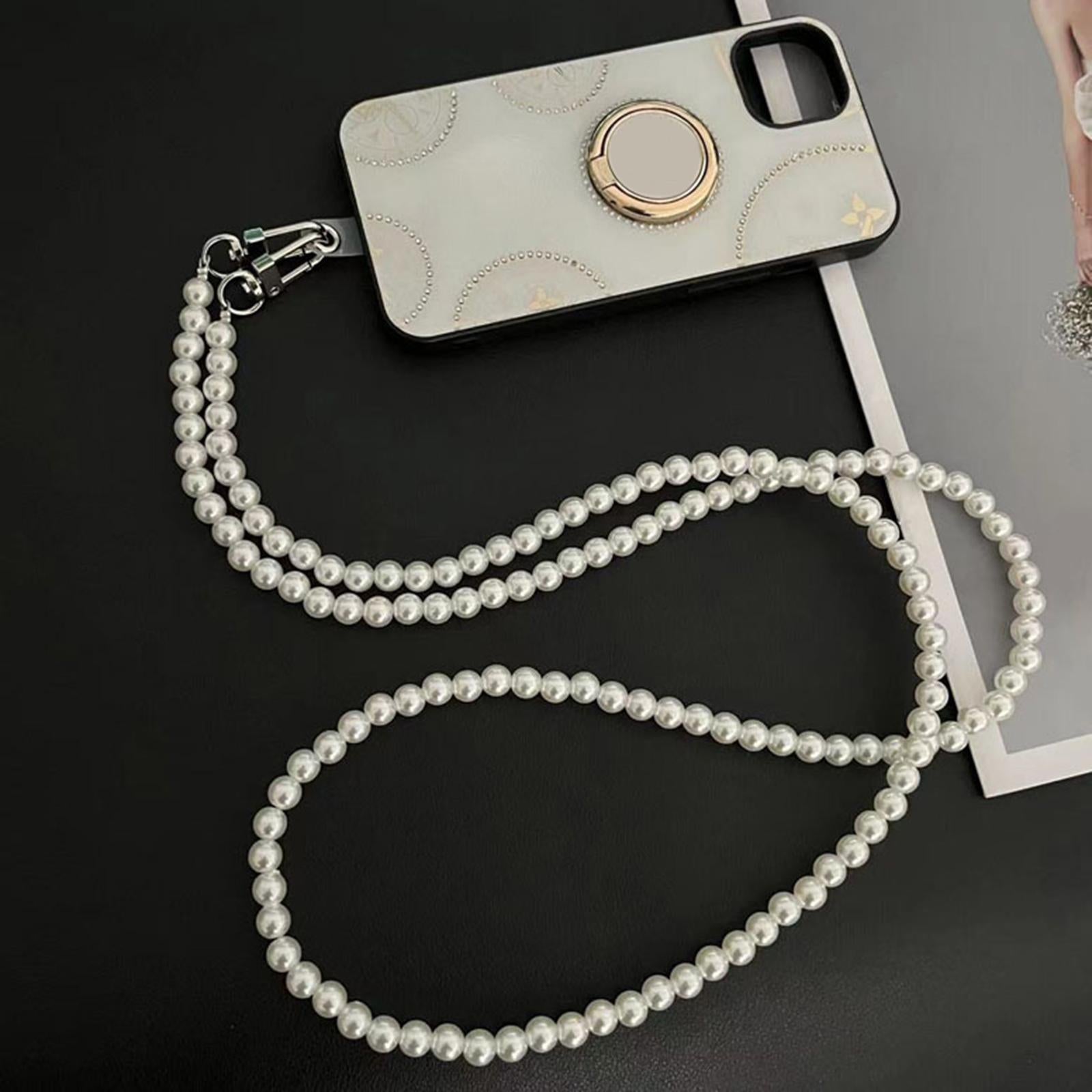 2xBeaded Phone Chain with Phone Gasket Cute Detachable Phone Lanyard for Women crossbody chain