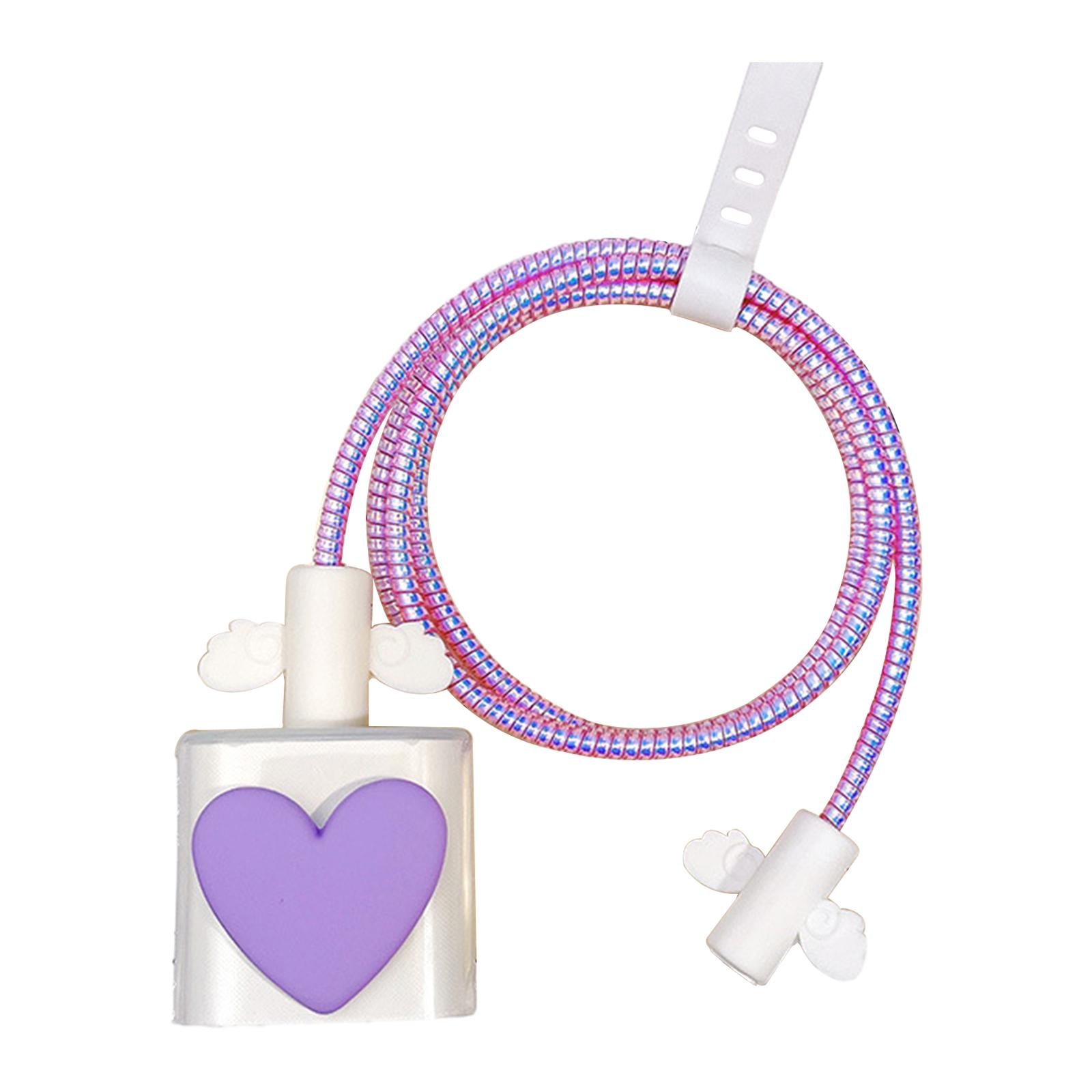 2xCharging Cable Protector Case Cable Accessories Charging Cord Protector Violet