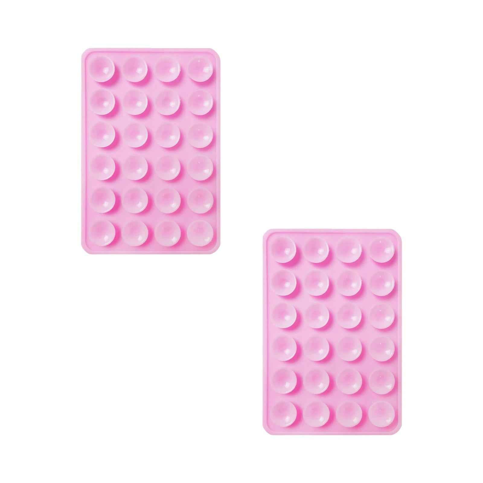 2x Silicone Suction Phone Case Adhesive Mount Car Trip Easy to Use Handsfree Pink