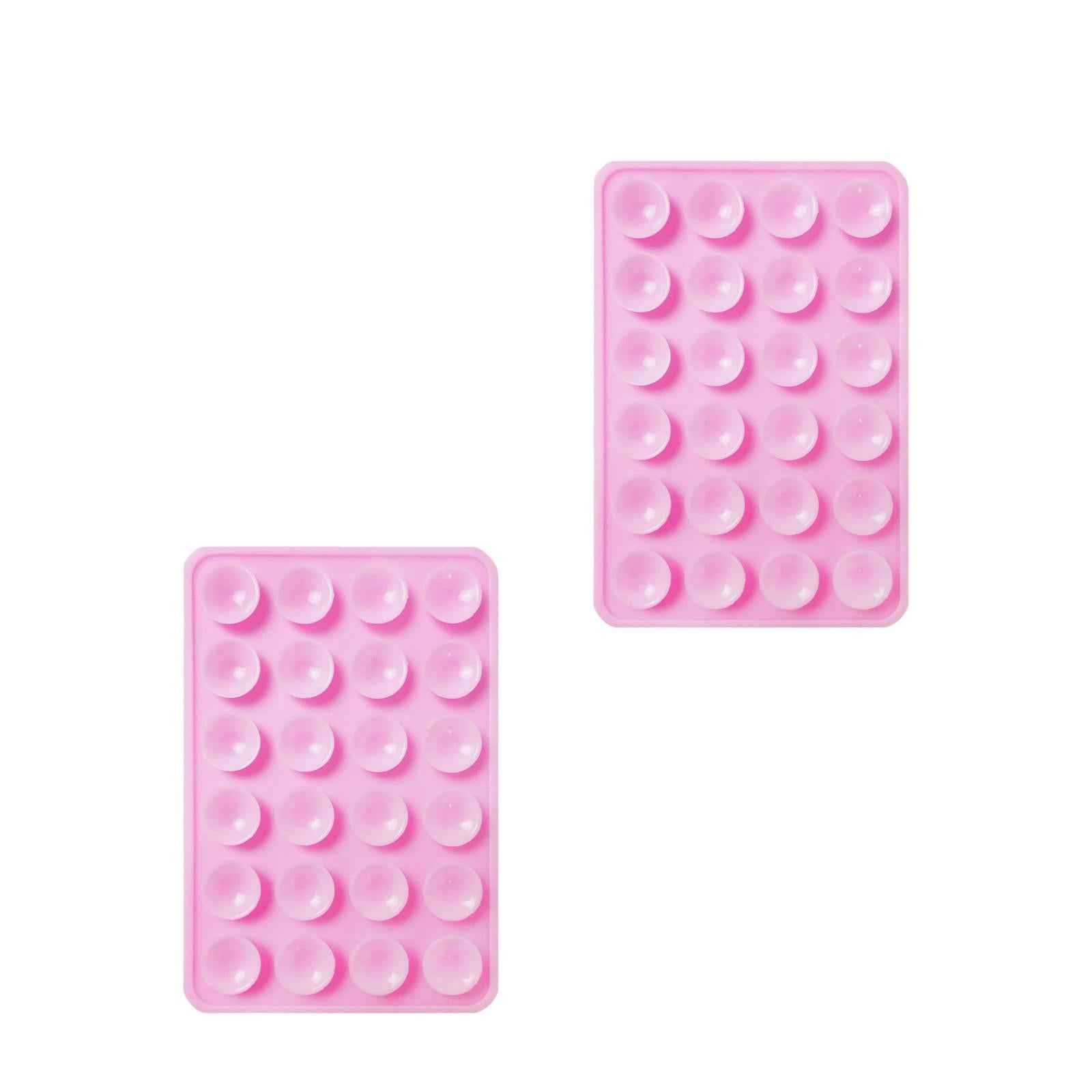 2x Silicone Suction Phone Case Adhesive Mount Car Trip Easy to Use Handsfree Pink