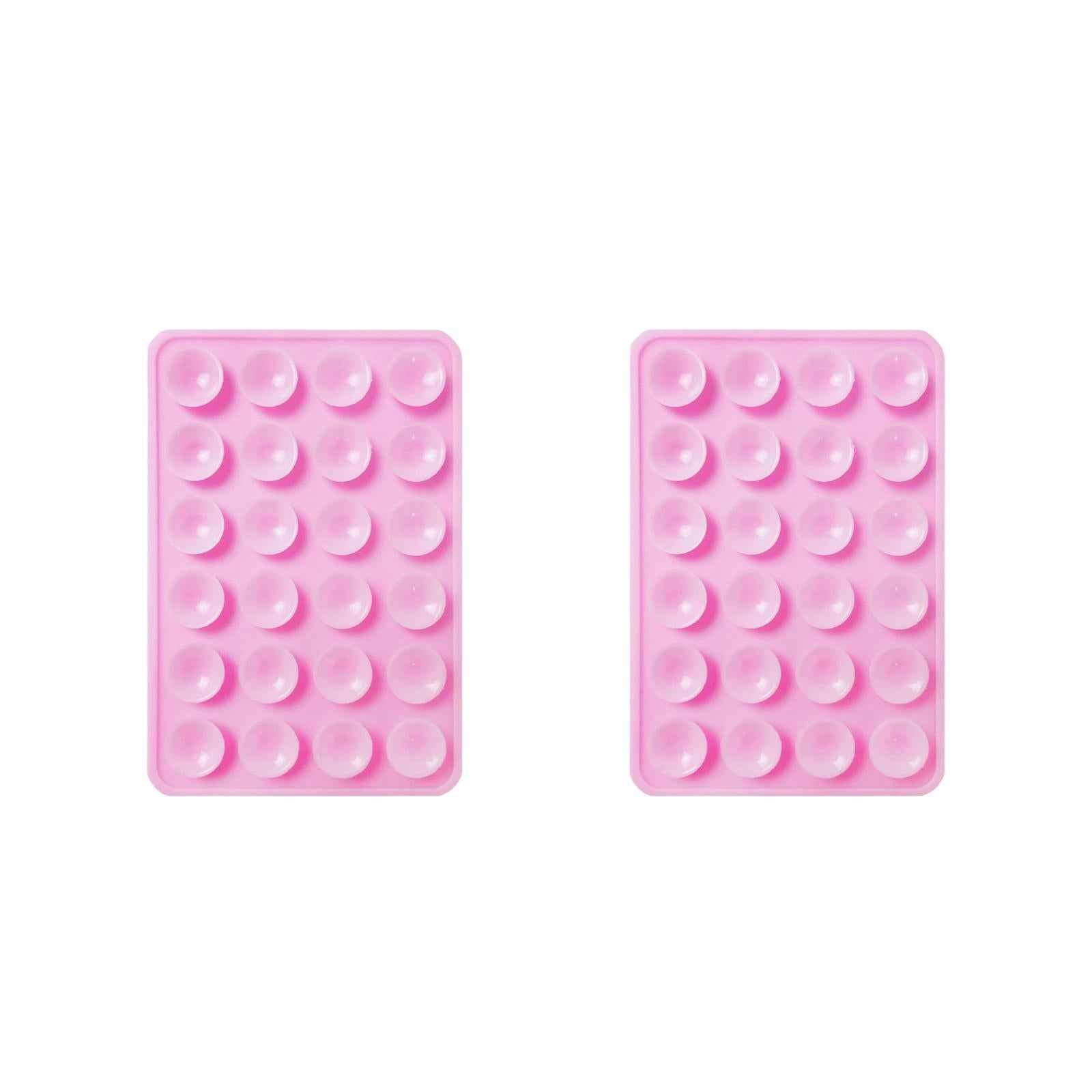 2x Silicone Suction Phone Case Adhesive Mount Car Trip Easy to Use Handsfree Pink