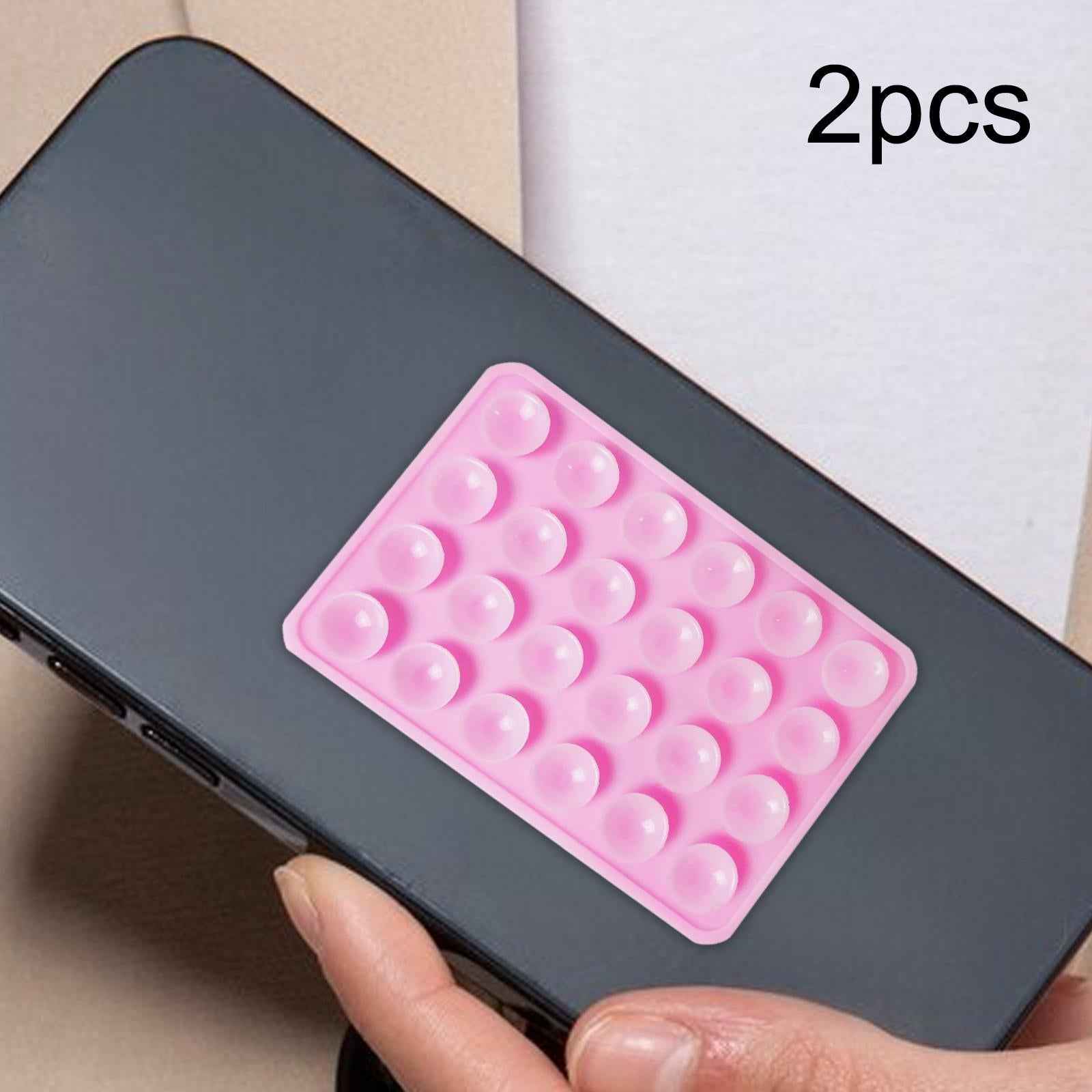2x Silicone Suction Phone Case Adhesive Mount Car Trip Easy to Use Handsfree Pink