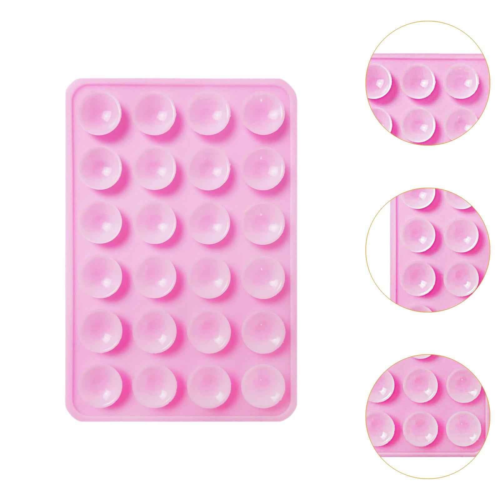2x Silicone Suction Phone Case Adhesive Mount Car Trip Easy to Use Handsfree Pink