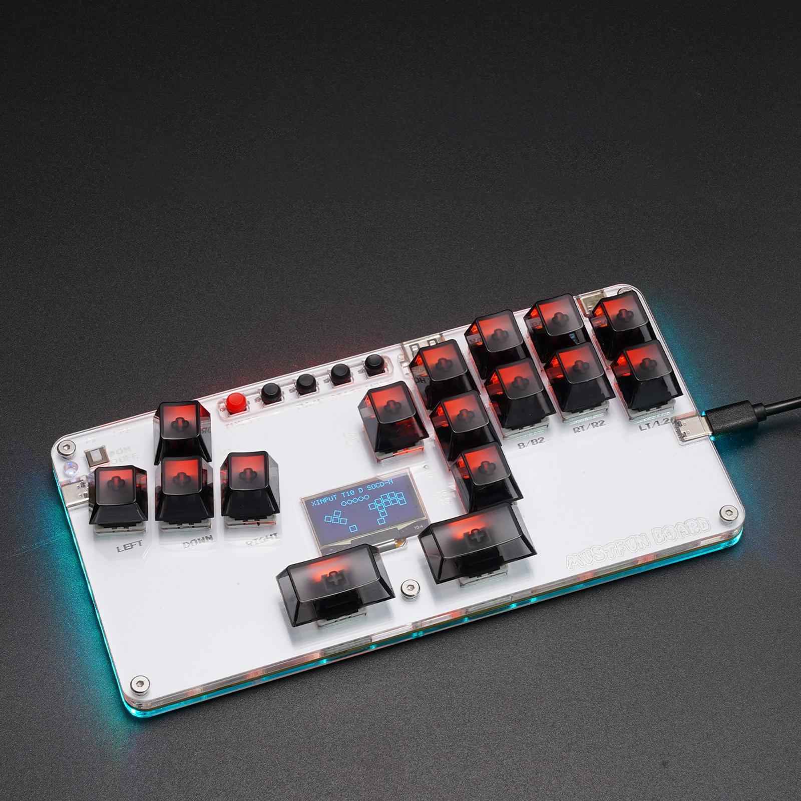 Mini Stickless Arcade Stick Portable Mini Game Keyboard for Gaming Device PC Black