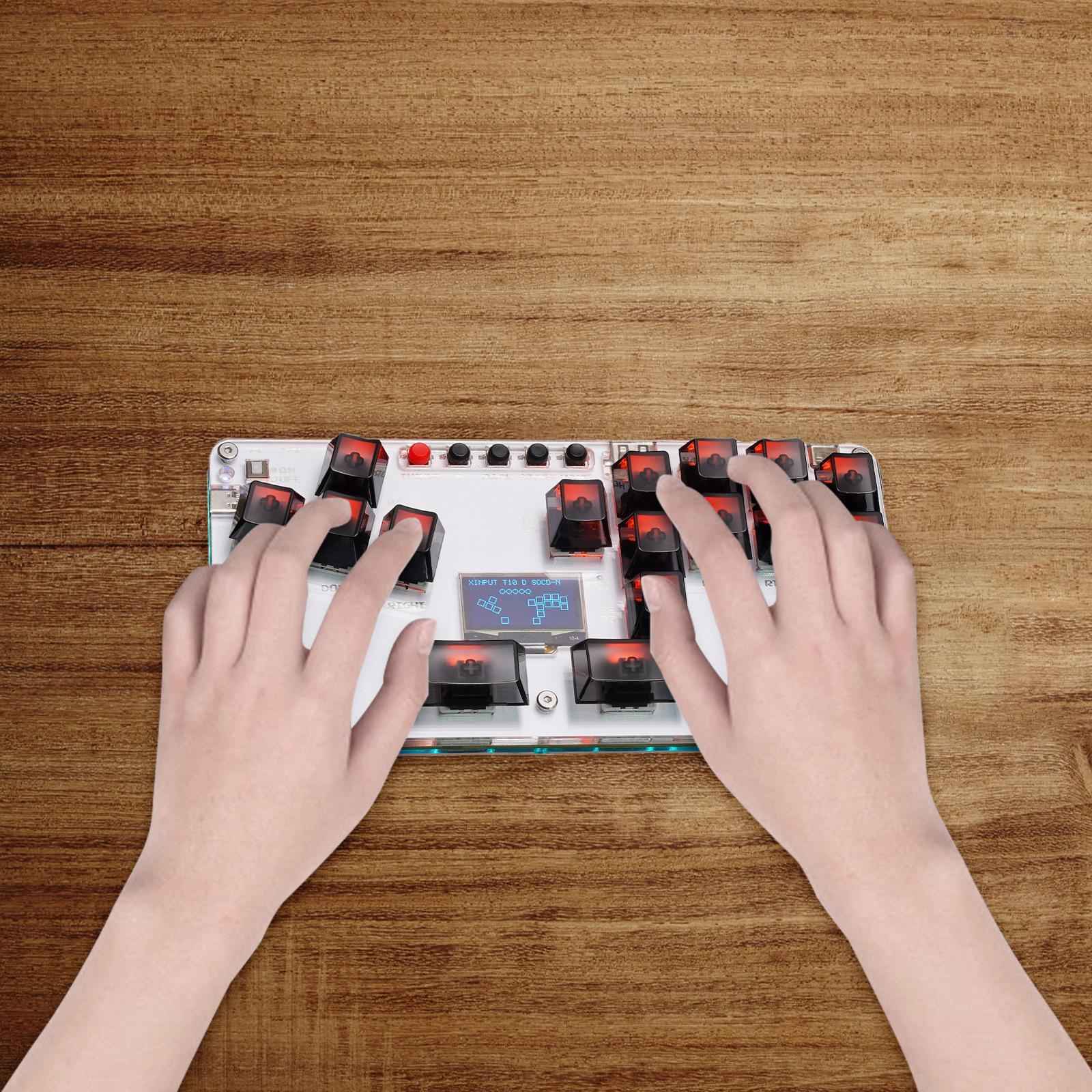 Mini Stickless Arcade Stick Portable Mini Game Keyboard for Gaming Device PC Black