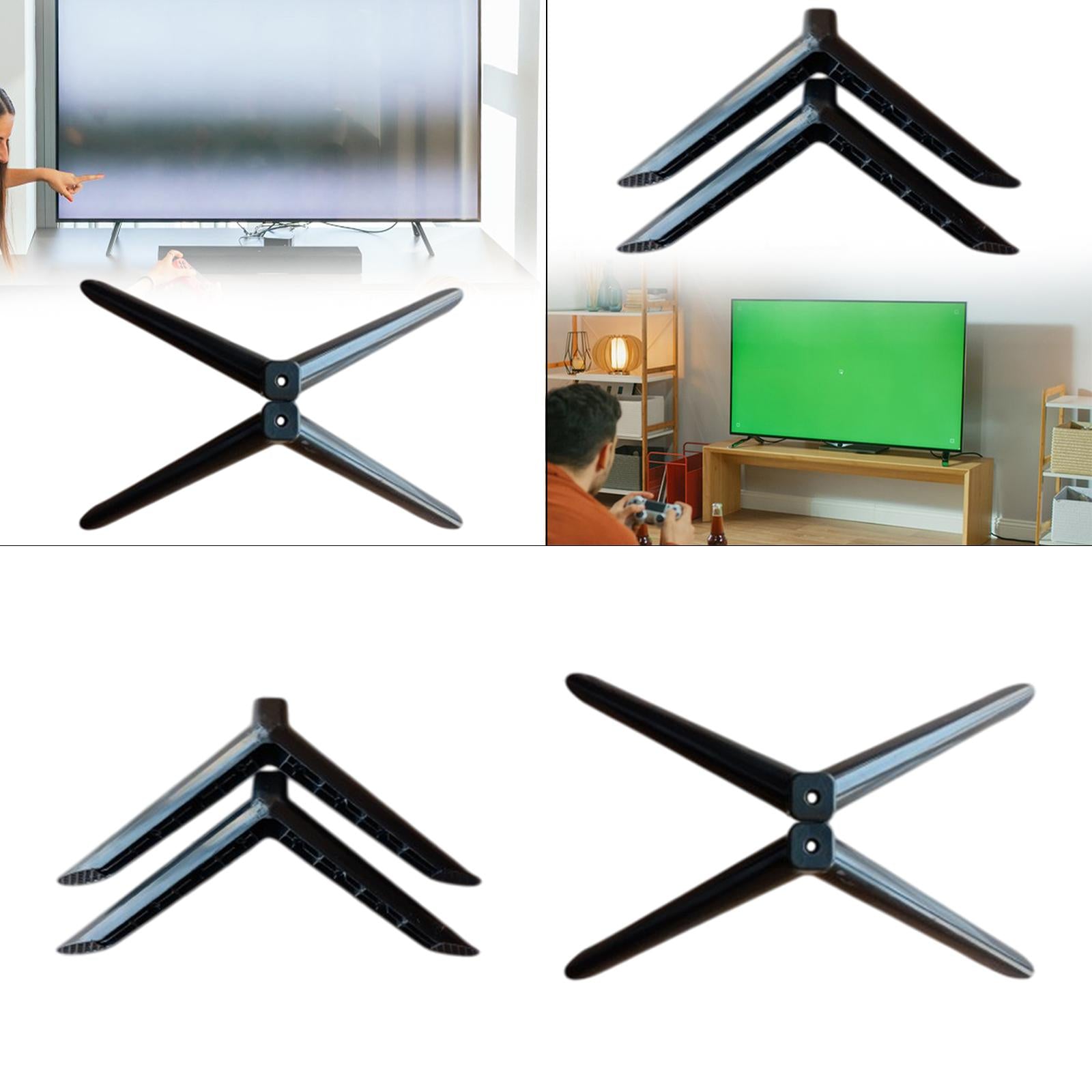 2Pcs TV Stand Base Direct Replaces Sturdy Portable Television Holder Bracket Length 18.5cm