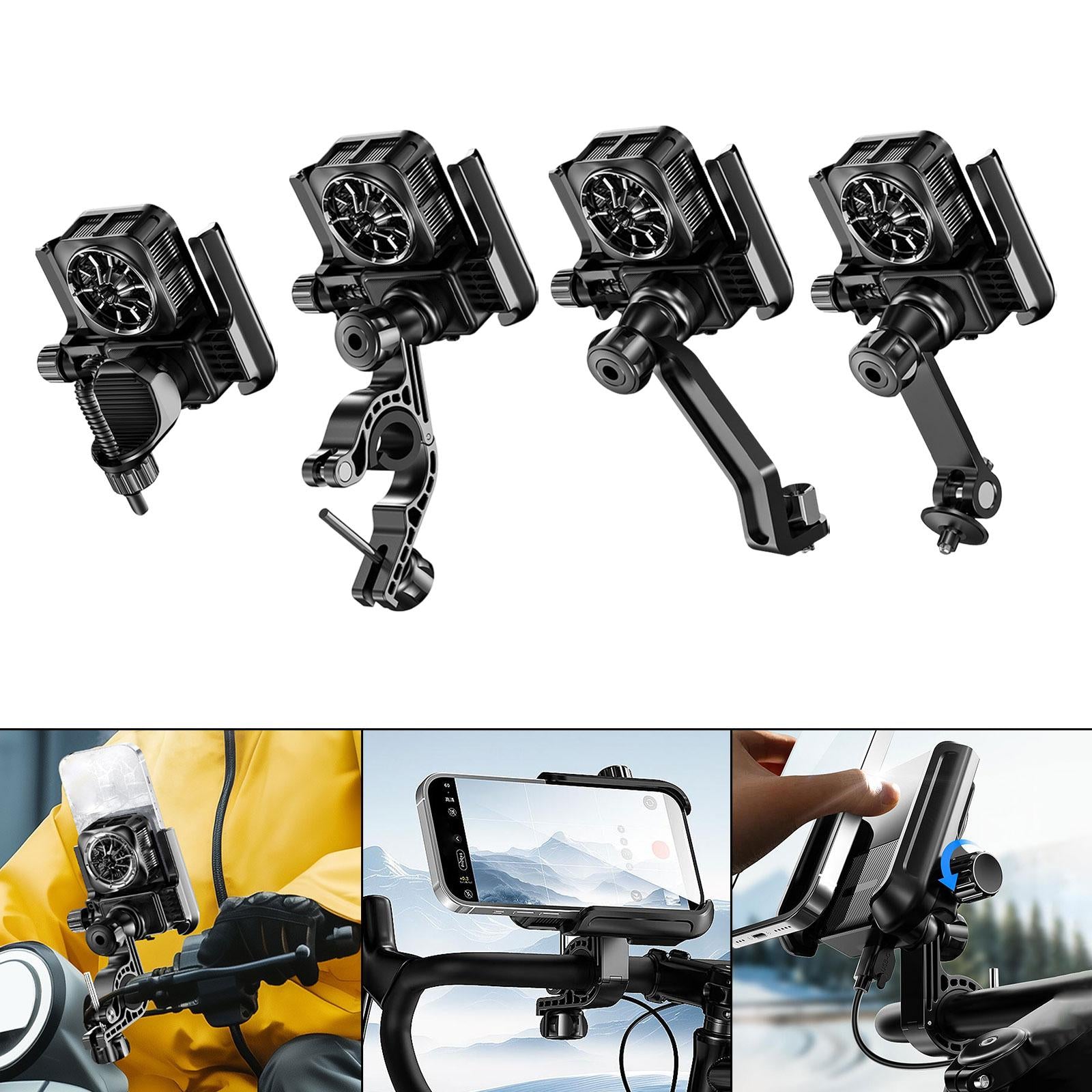 Motorcycle Bike Phone Cooler Holder Stable Mobile Phone Cooling Fan GW06 11