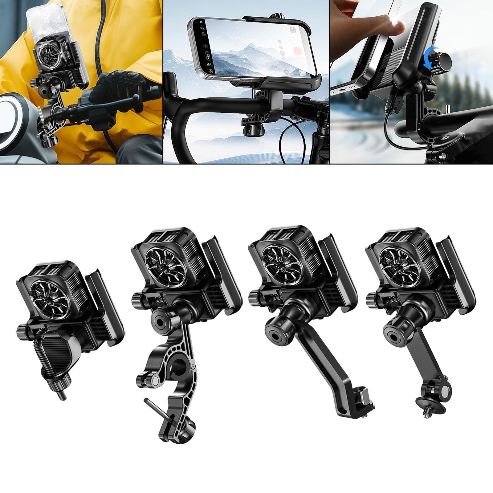 Motorcycle Bike Phone Cooler Holder Stable Mobile Phone Cooling Fan GW06 11