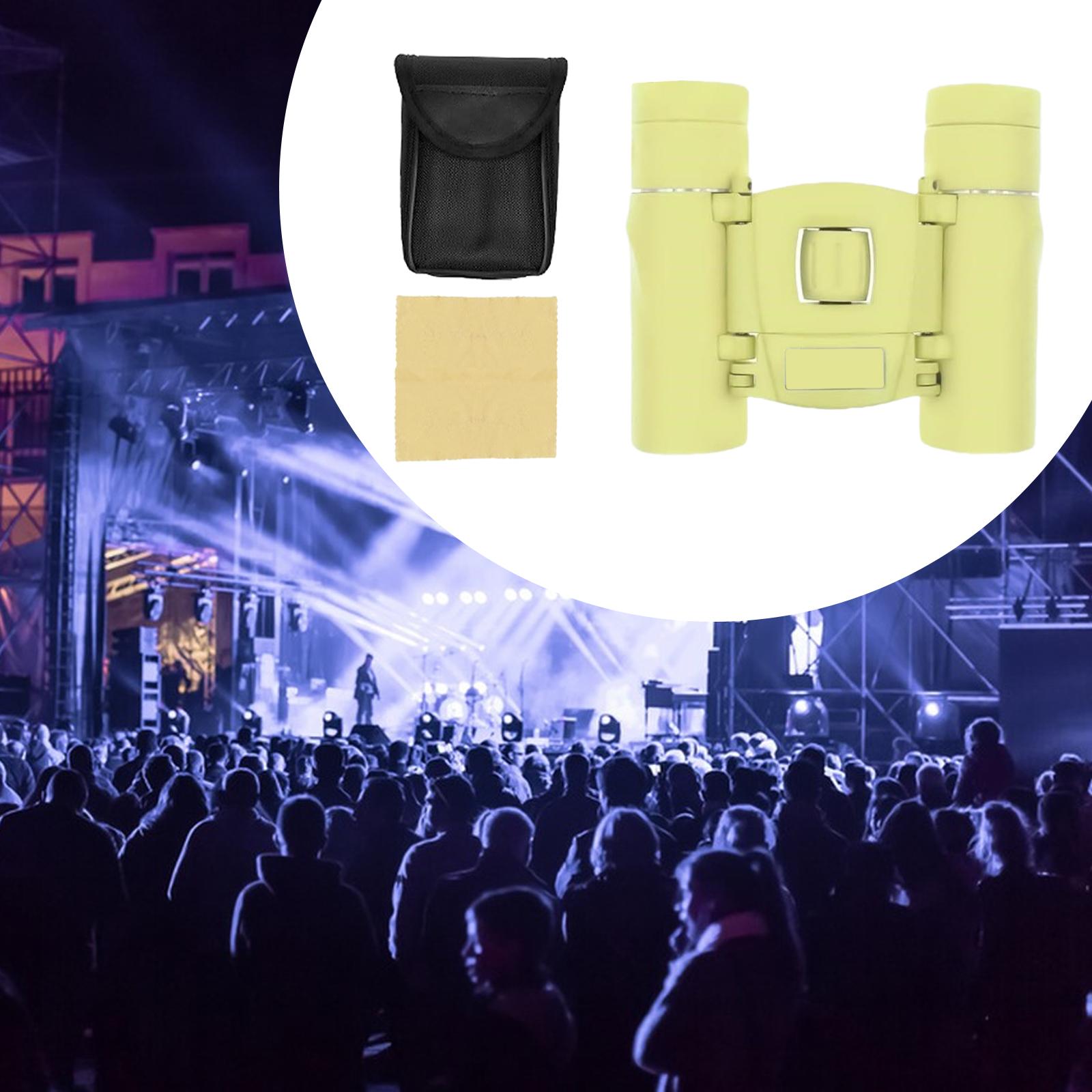 Mini Binoculars Compact Small Telescope for Bird Watching Concerts Traveling Yellow