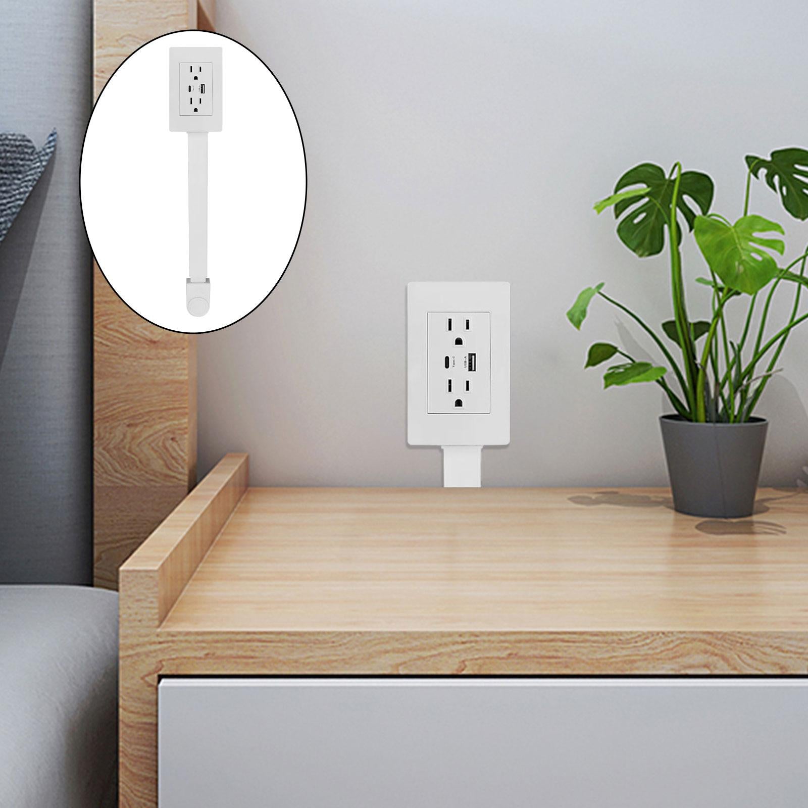 Electrical Outlet Extender Extendable Outlet Box Plug for Bedside Table