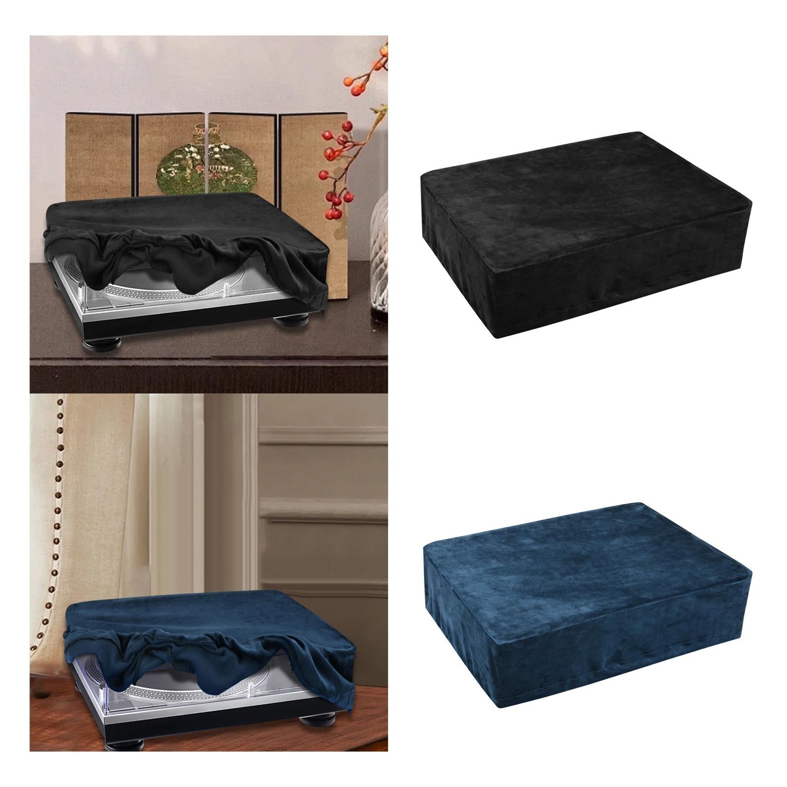 Vinyl Record Player Cover Scratch Resistant Lightweight Turntable Dust Cover Black