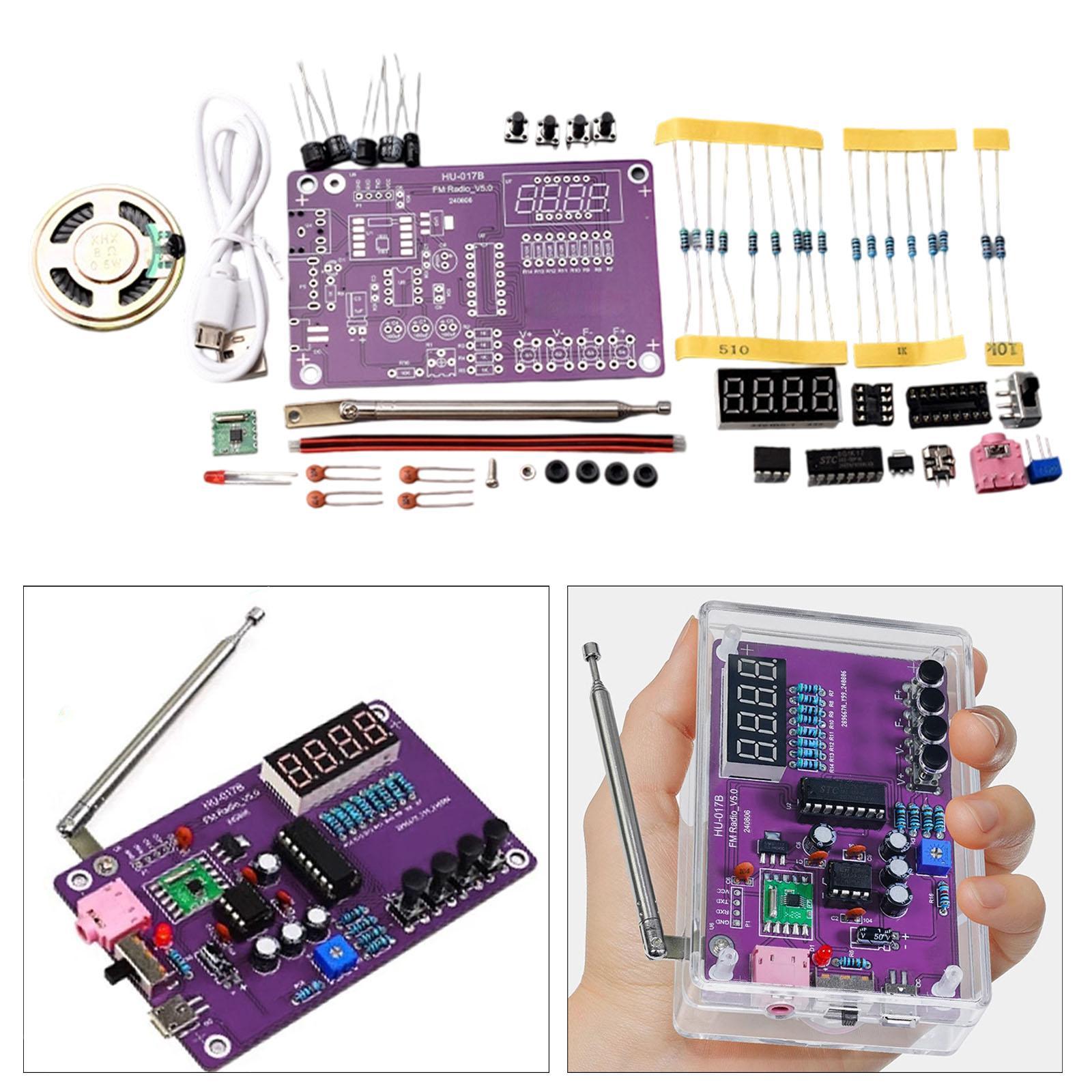 FM Radio Kit Creative Stem Education DIY School Project for Beginners Adults Without Shell