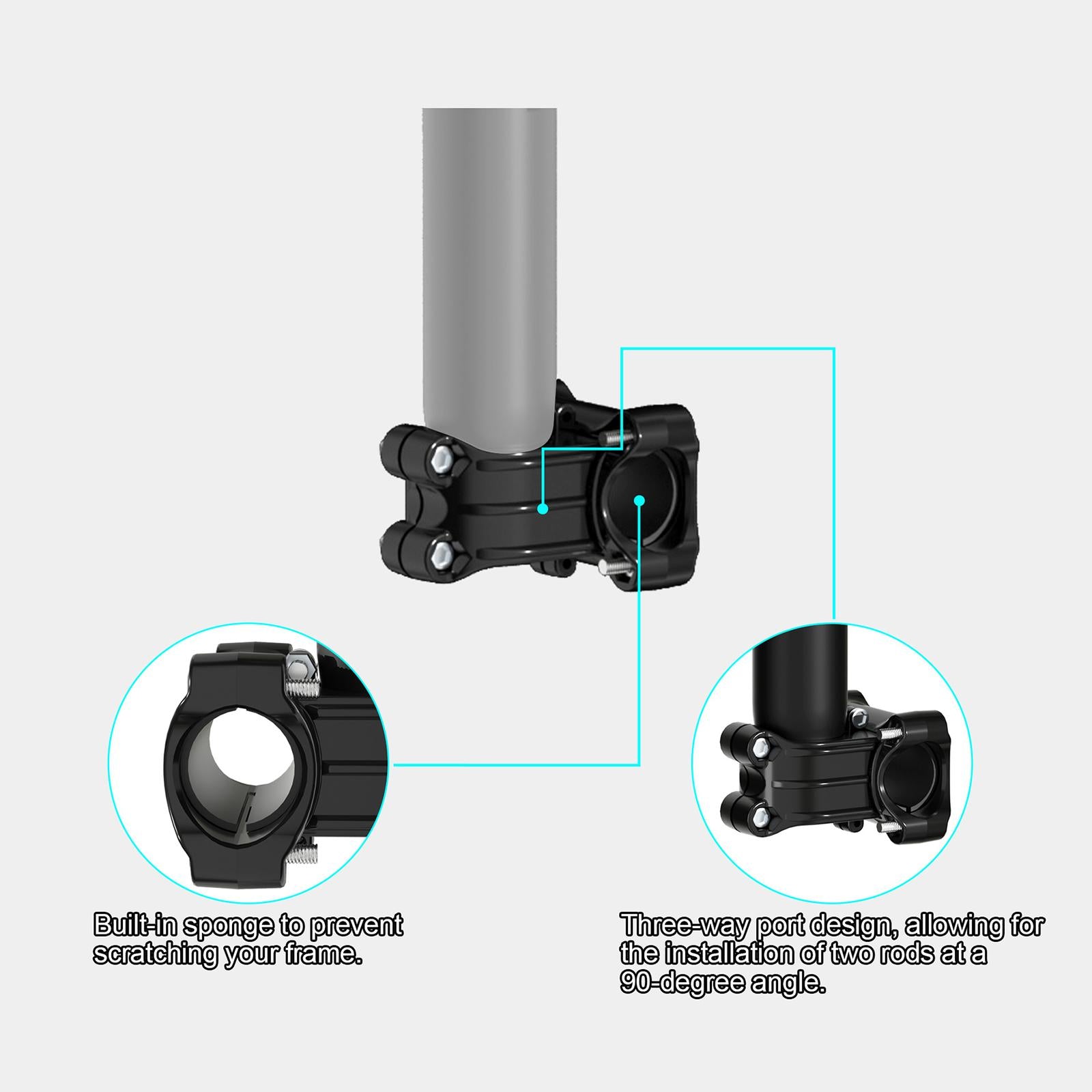Tee Tube Pipe Connector Sturdy Structure Premium Aluminum Alloy Pipe Fitting