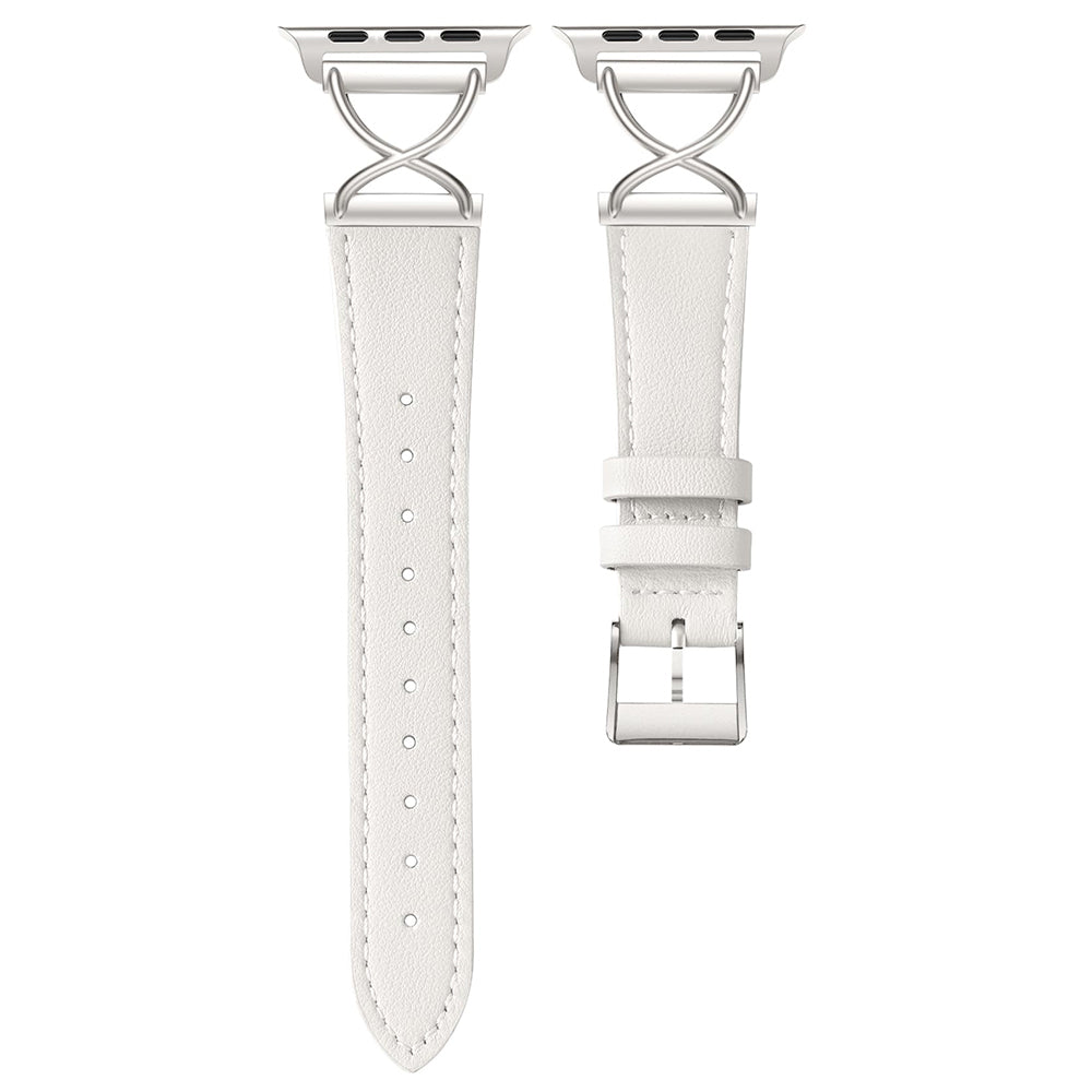 For Apple Watch Series 9 8 7 41mm / 6 5 4 SE (2023) SE (2022) SE 40mm / 3 2 1 38mm Electroplated Buckle Watch Strap - Apricot