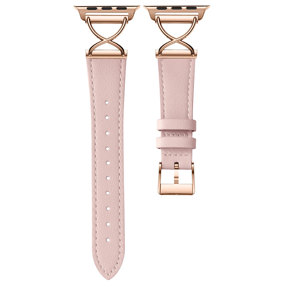 For Apple Watch Series 9 8 7 41mm / 6 5 4 SE (2023) SE (2022) SE 40mm / 3 2 1 38mm Electroplated Buckle Watch Strap - Pink