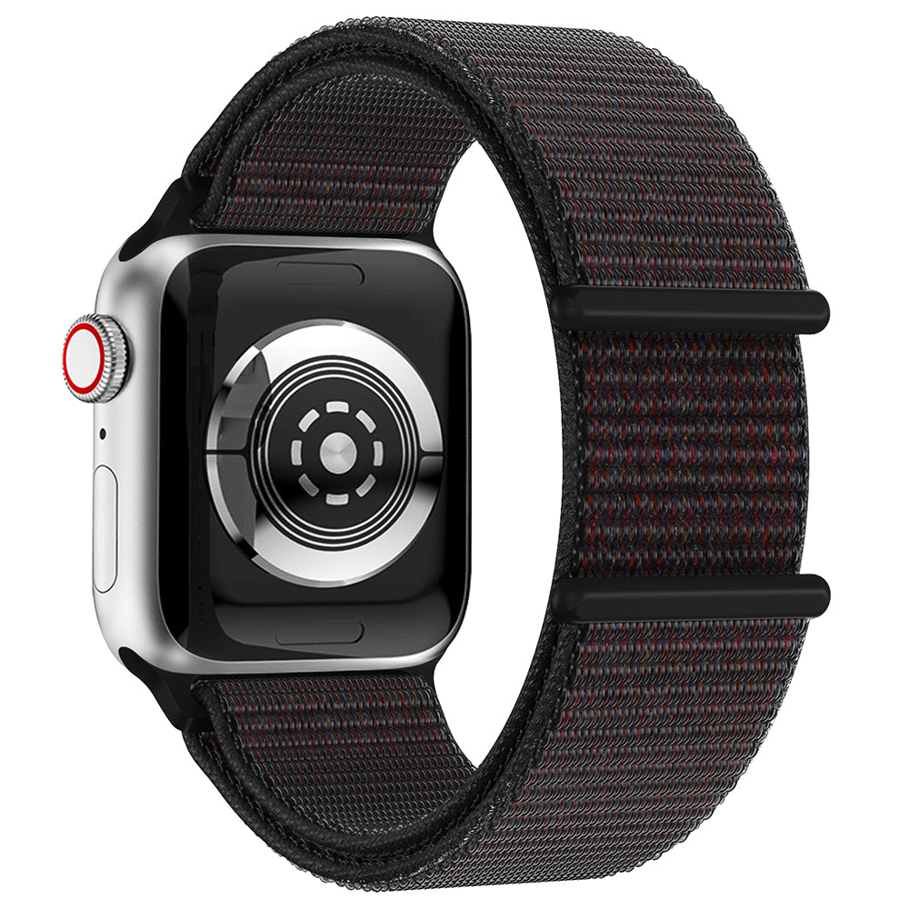 For Apple Watch Series 9 8 7 41mm / 6 5 4 SE (2023) SE (2022) SE 40mm / 3 2 1 38mm Nylon Watch Band Adjustable Magic Tape Strap - Black