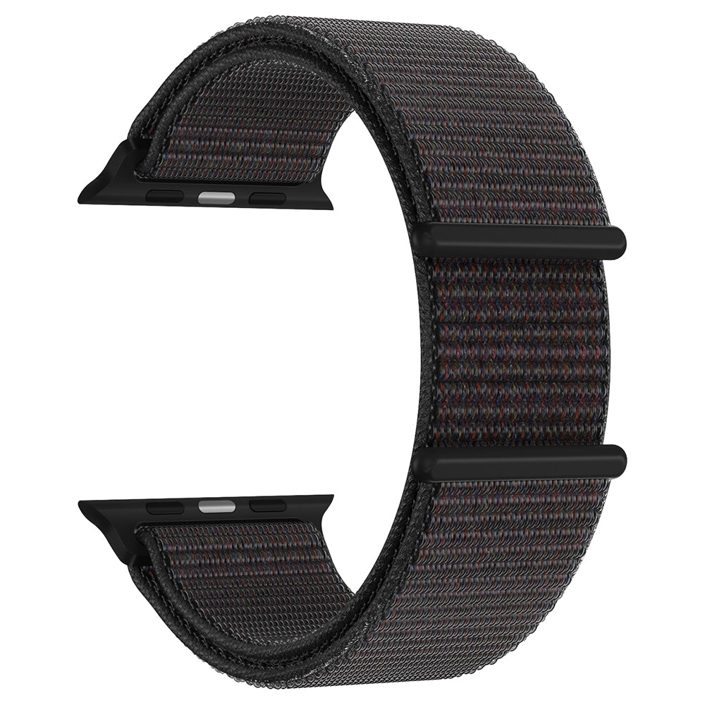 For Apple Watch Series 9 8 7 41mm / 6 5 4 SE (2023) SE (2022) SE 40mm / 3 2 1 38mm Nylon Watch Band Adjustable Magic Tape Strap - Black