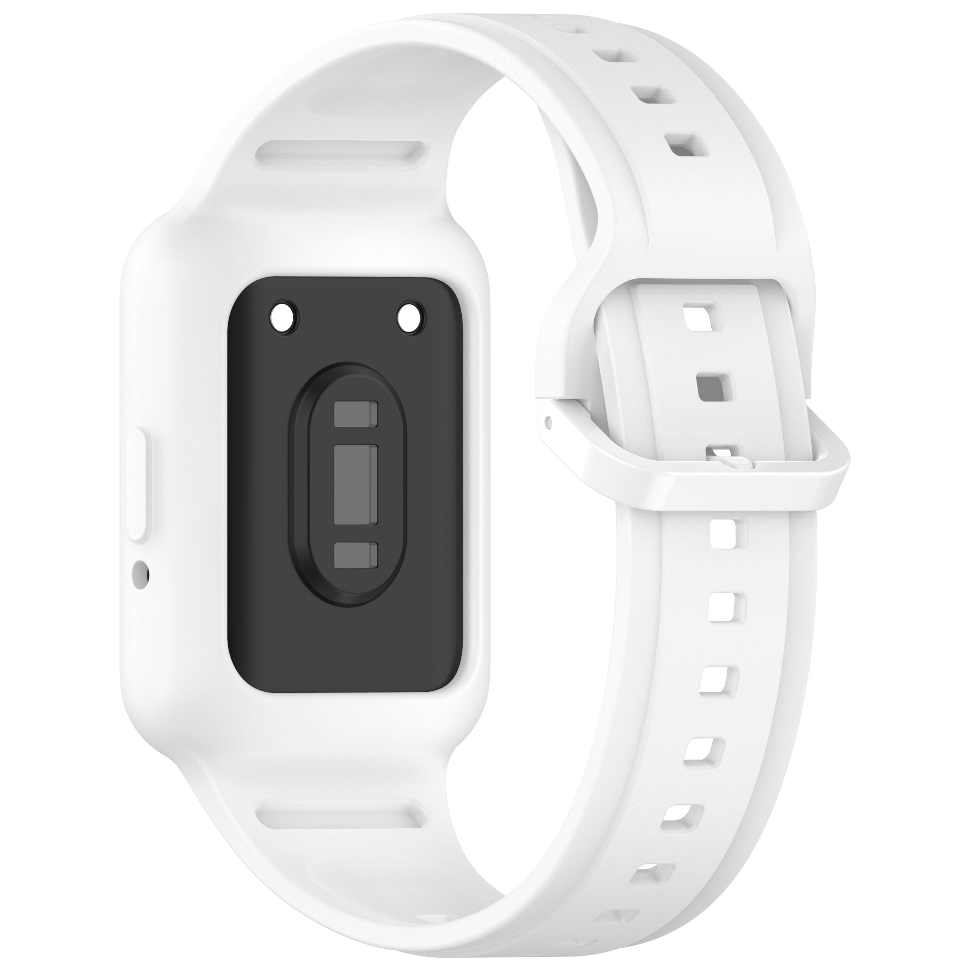 For Samsung Galaxy Fit3 SM-R390 Soft Silicone Wristband Replacement Strap with Case - White