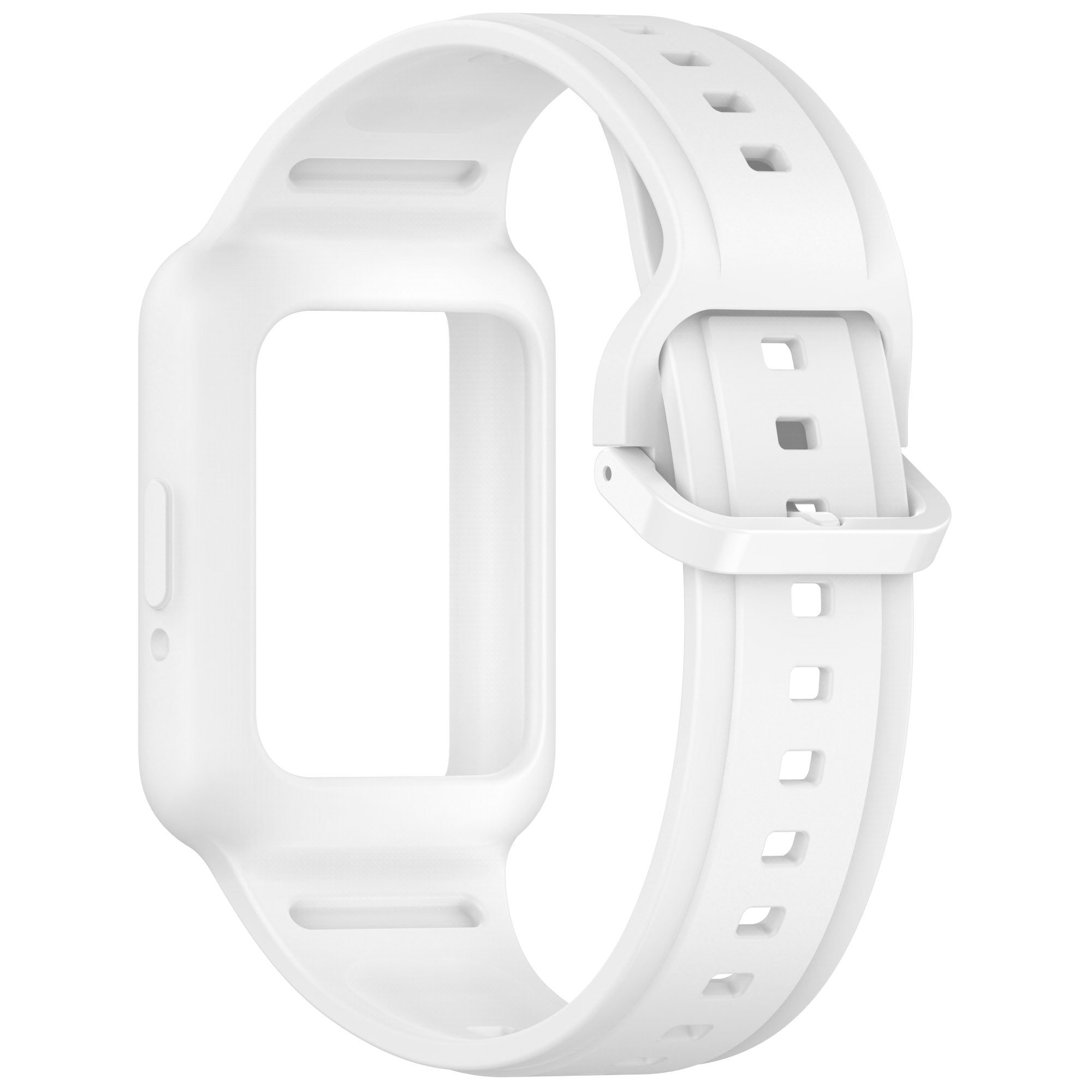 For Samsung Galaxy Fit3 SM-R390 Soft Silicone Wristband Replacement Strap with Case - White