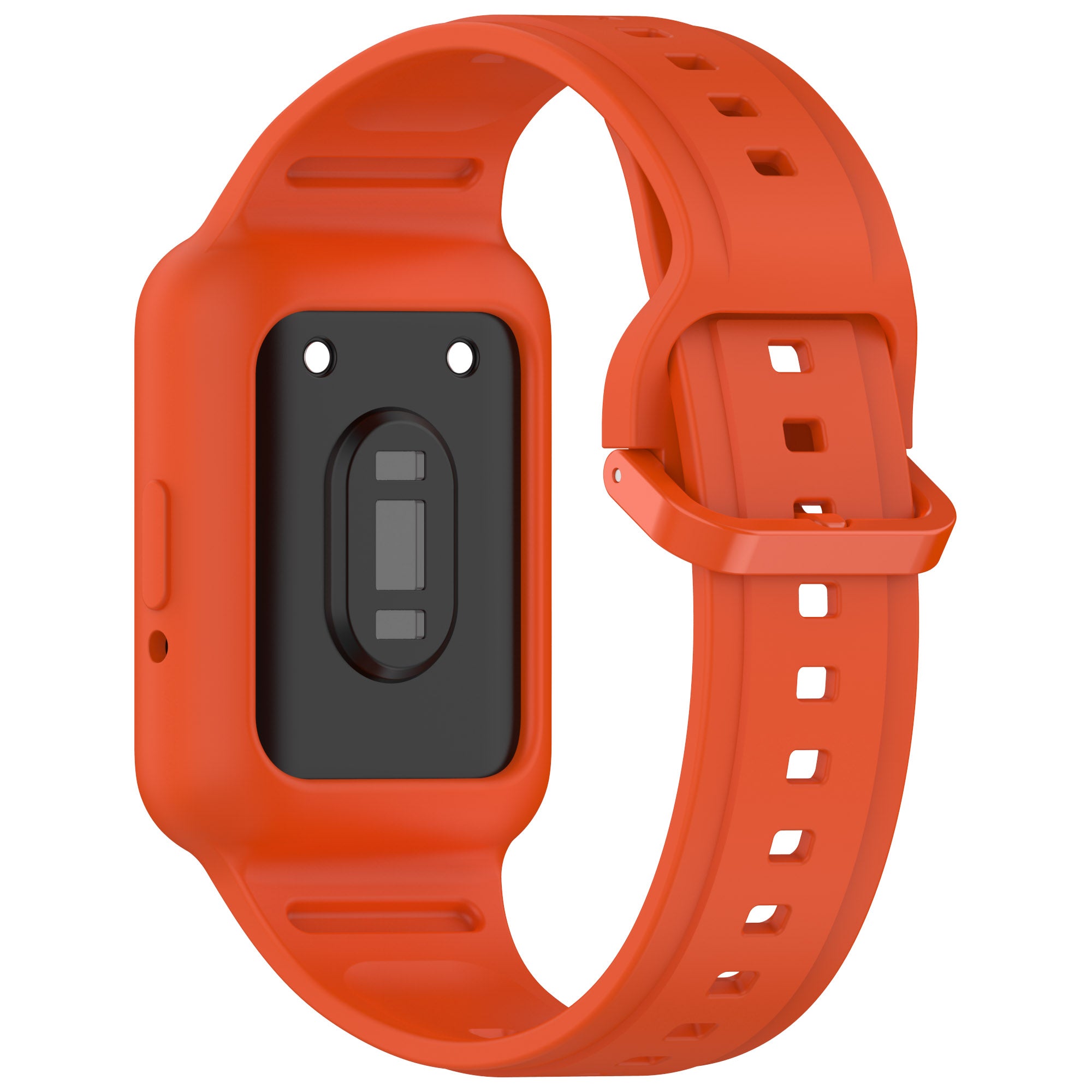 For Samsung Galaxy Fit3 SM-R390 Soft Silicone Wristband Replacement Strap with Case - Orange