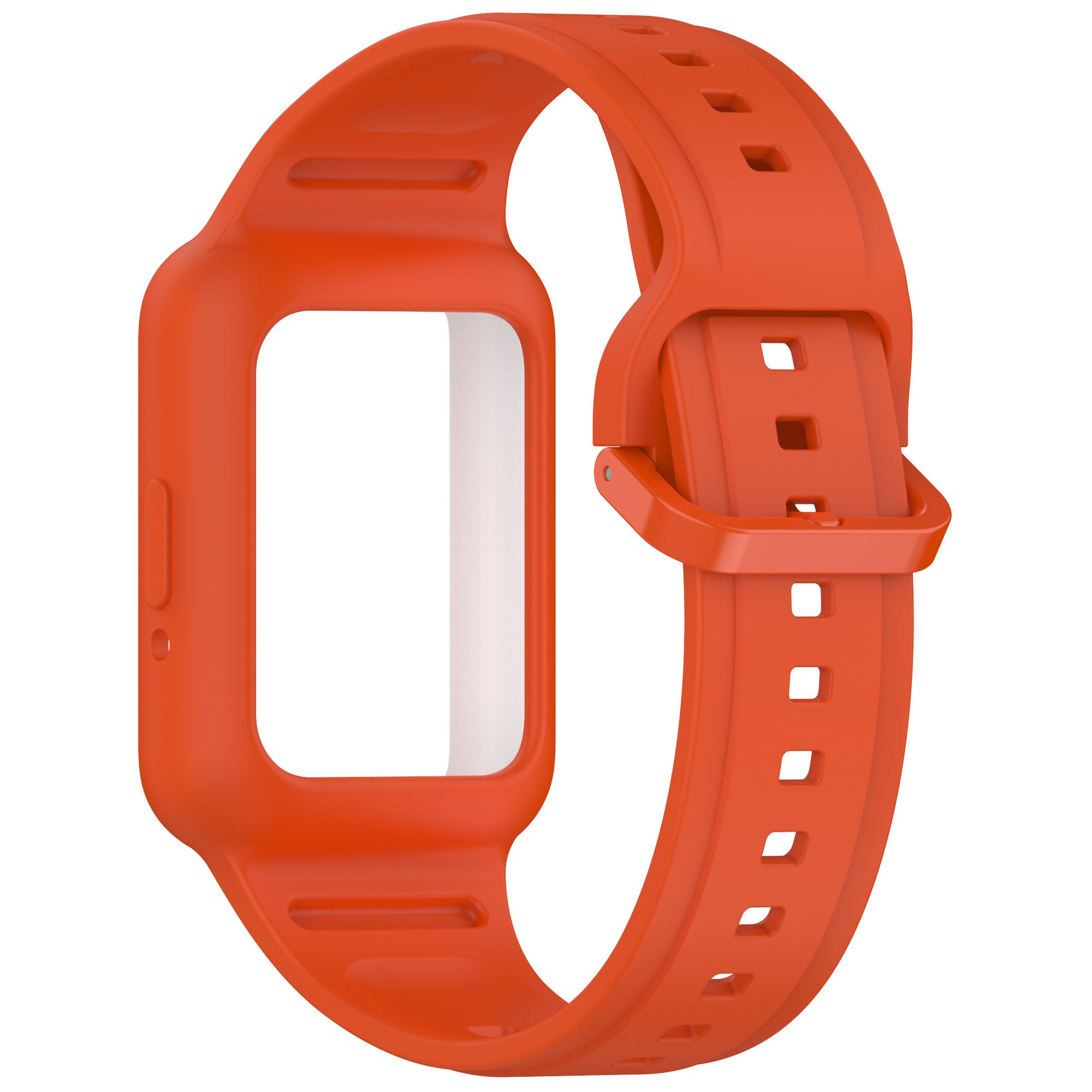 For Samsung Galaxy Fit3 SM-R390 Soft Silicone Wristband Replacement Strap with Case - Orange