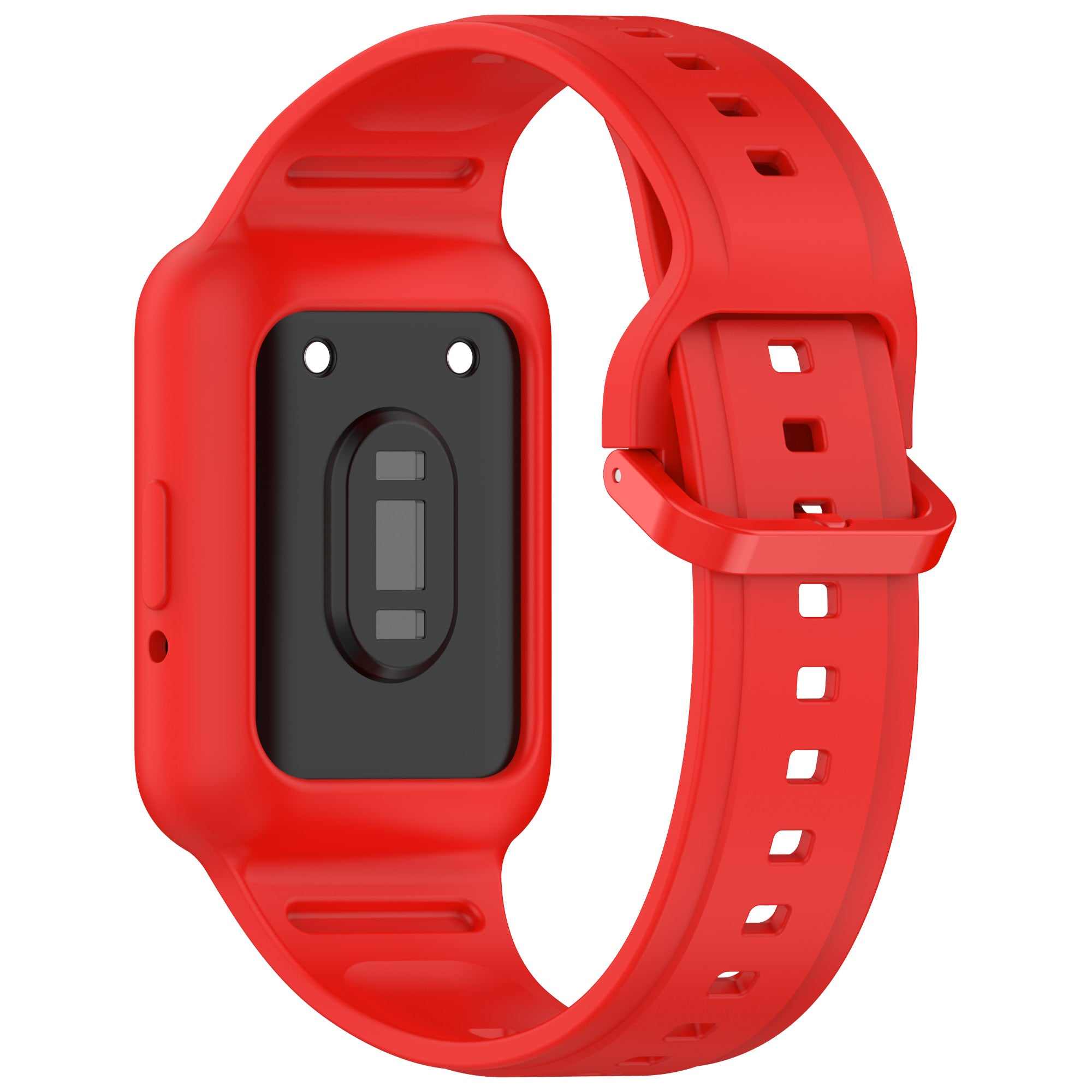 For Samsung Galaxy Fit3 SM-R390 Soft Silicone Wristband Replacement Strap with Case - Red