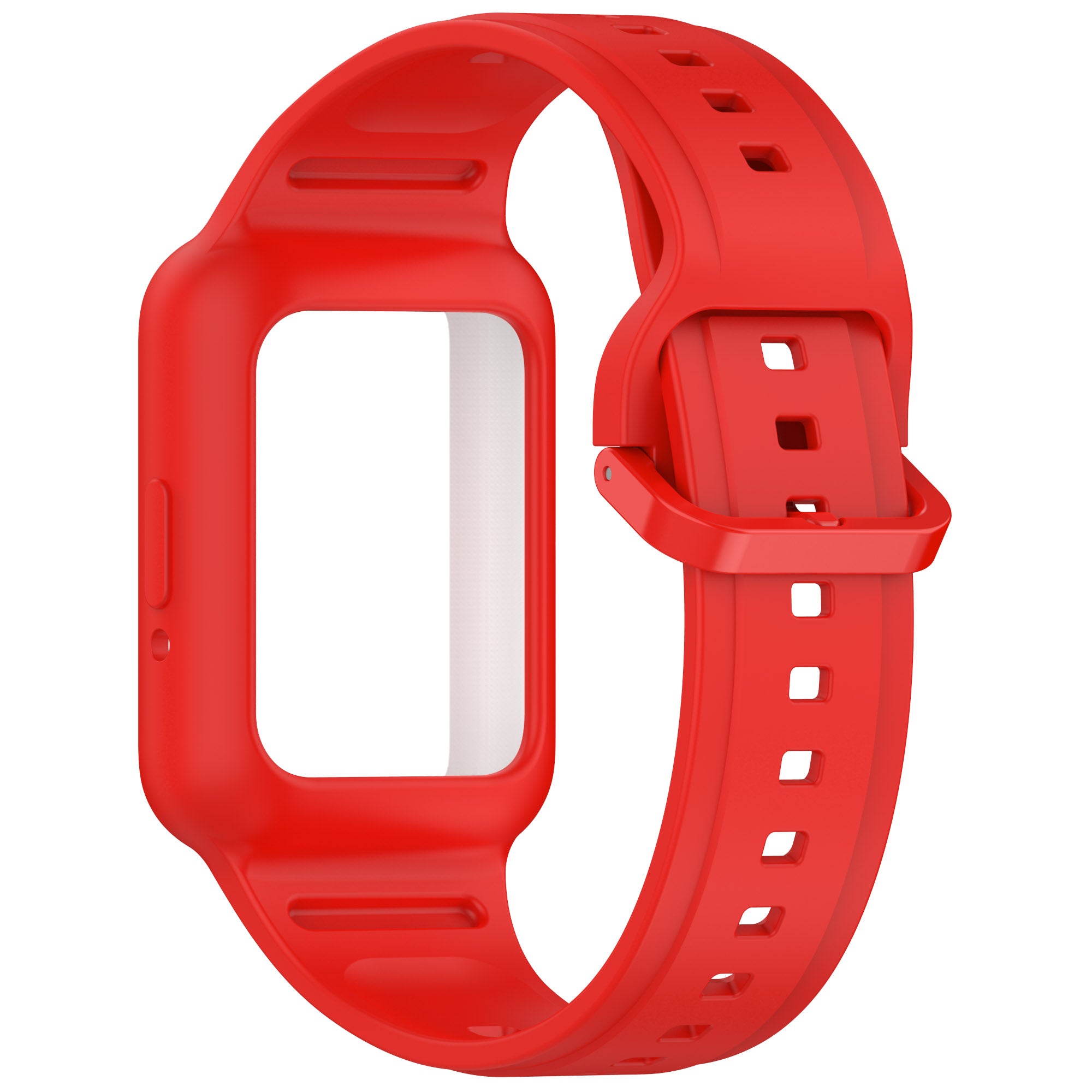 For Samsung Galaxy Fit3 SM-R390 Soft Silicone Wristband Replacement Strap with Case - Red