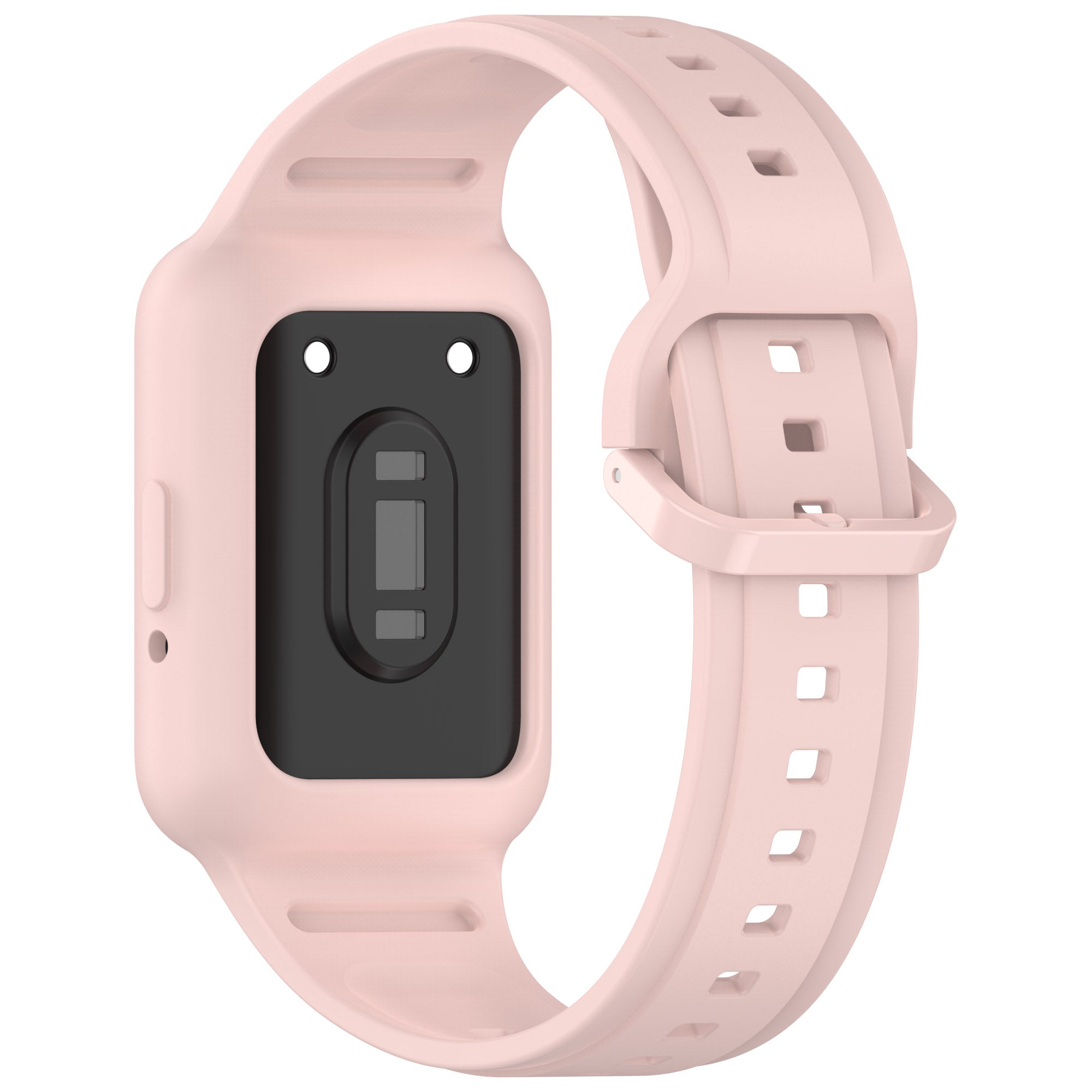 For Samsung Galaxy Fit3 SM-R390 Soft Silicone Wristband Replacement Strap with Case - Light Pink