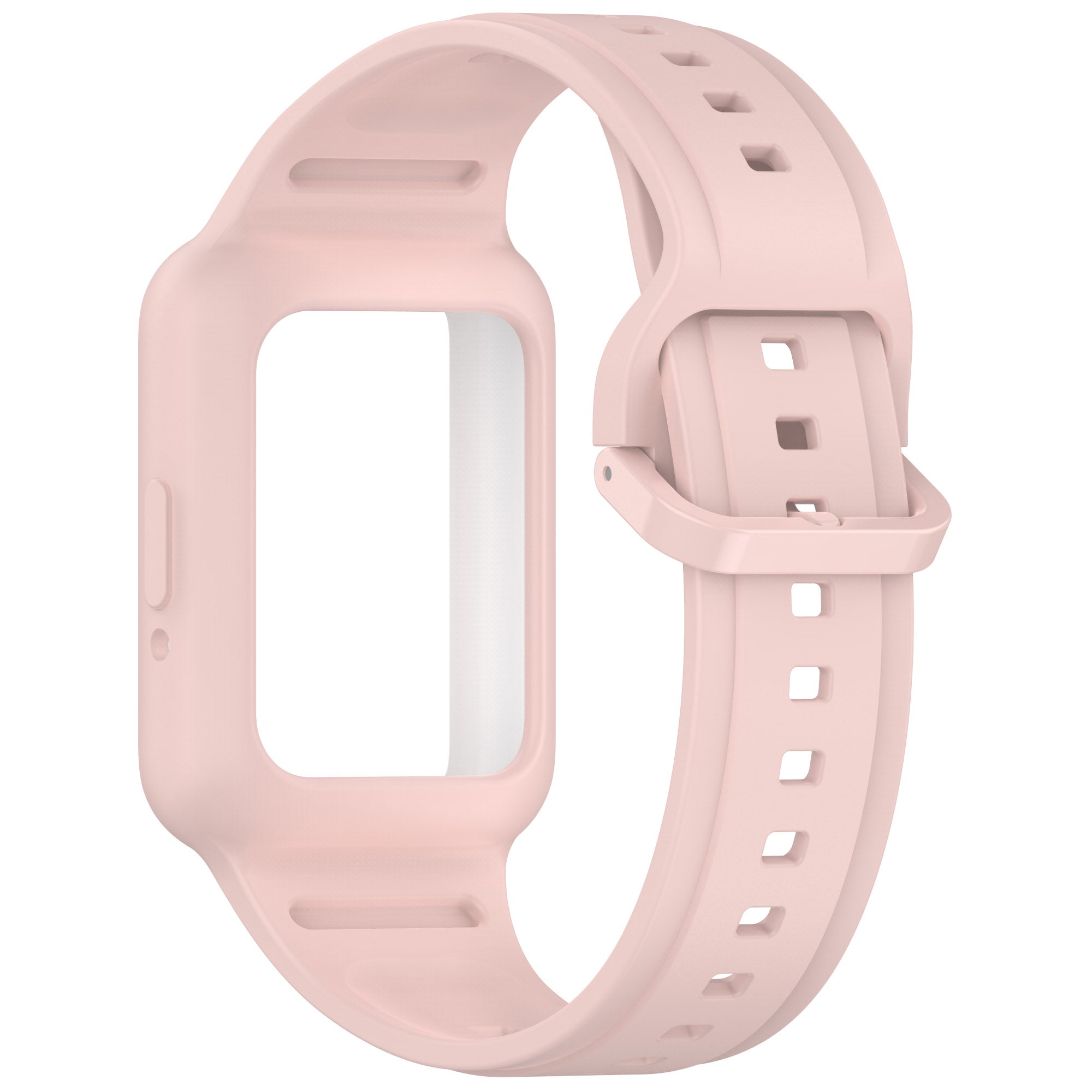 For Samsung Galaxy Fit3 SM-R390 Soft Silicone Wristband Replacement Strap with Case - Light Pink