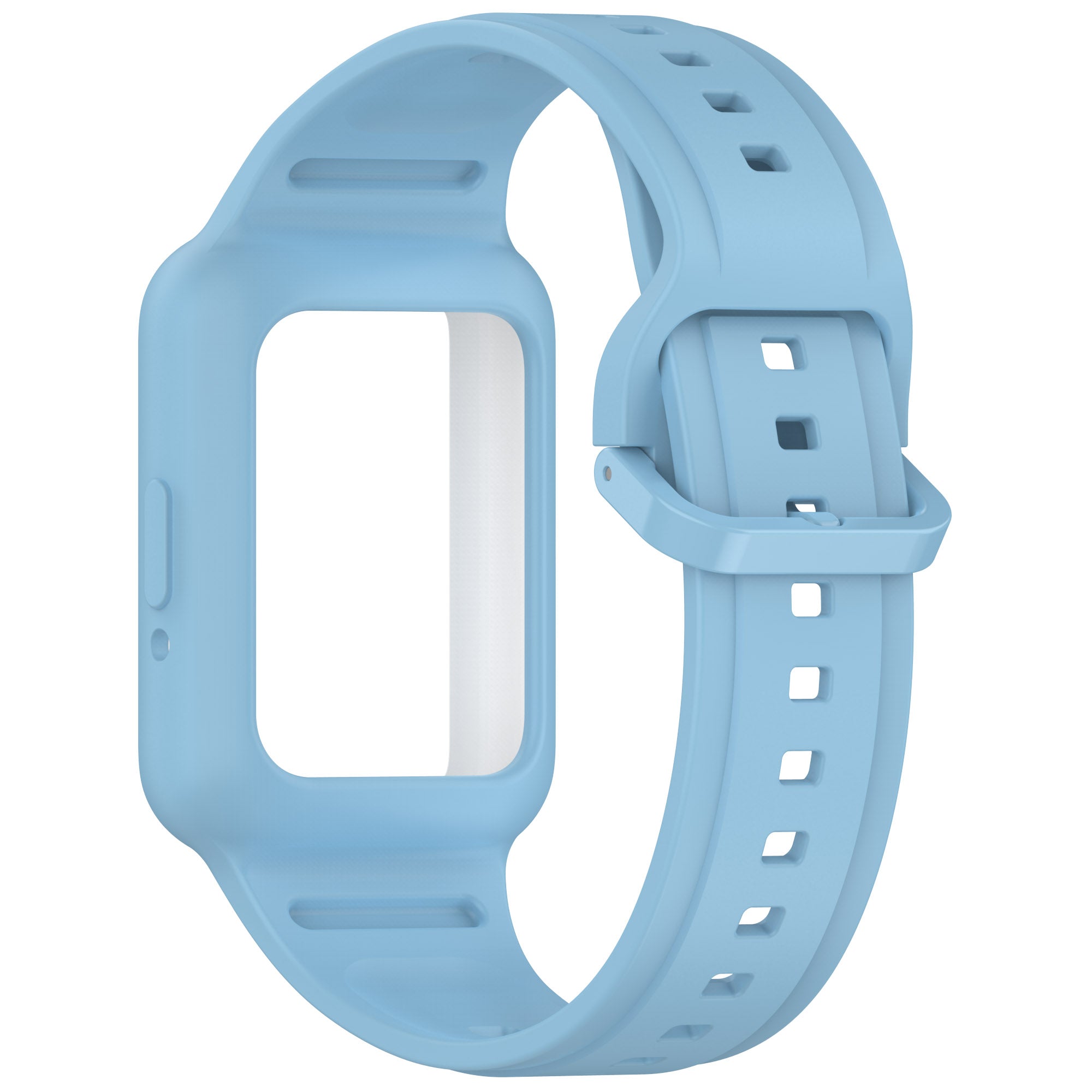 For Samsung Galaxy Fit3 SM-R390 Soft Silicone Wristband Replacement Strap with Case - Sky Blue