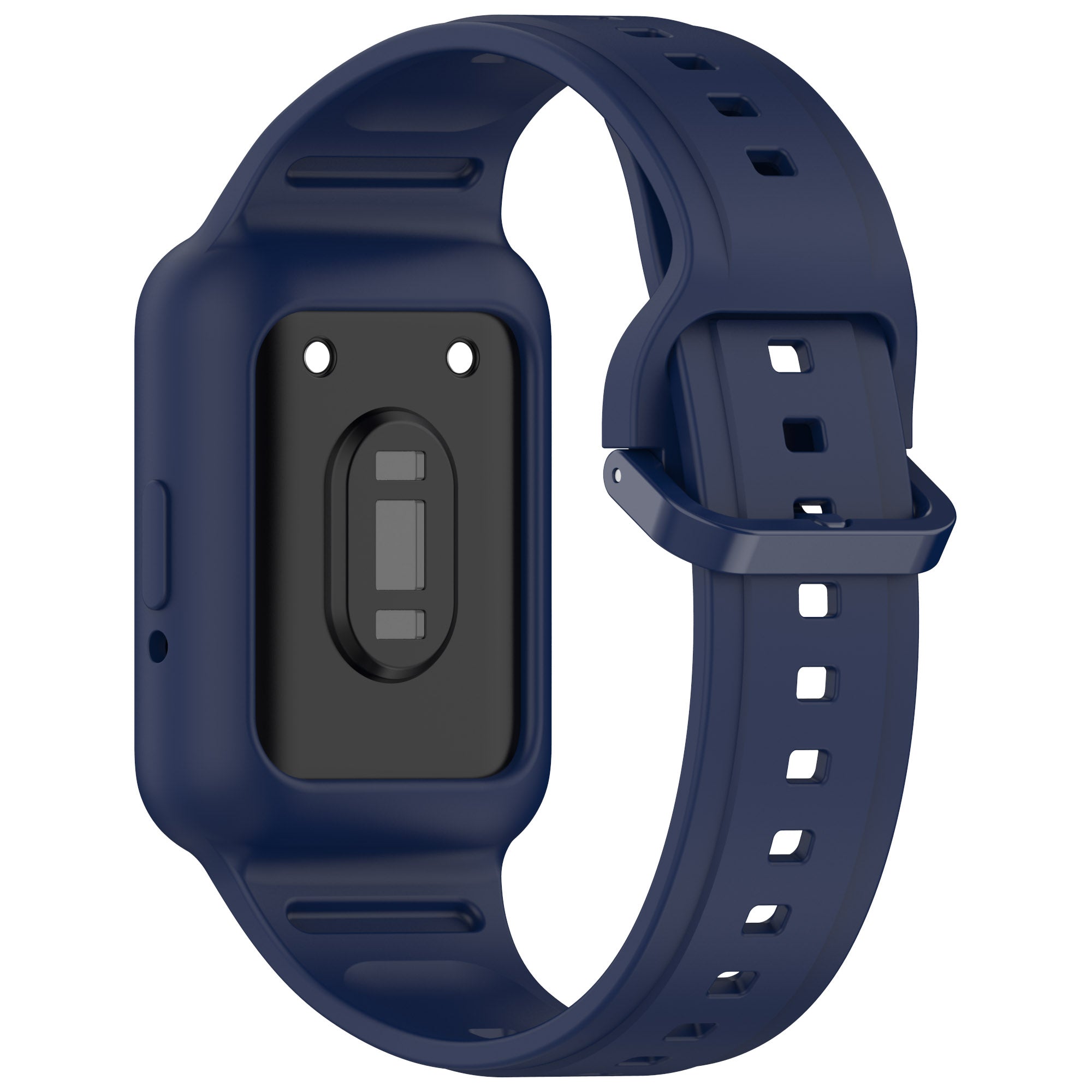 For Samsung Galaxy Fit3 SM-R390 Soft Silicone Wristband Replacement Strap with Case - Midnight Blue