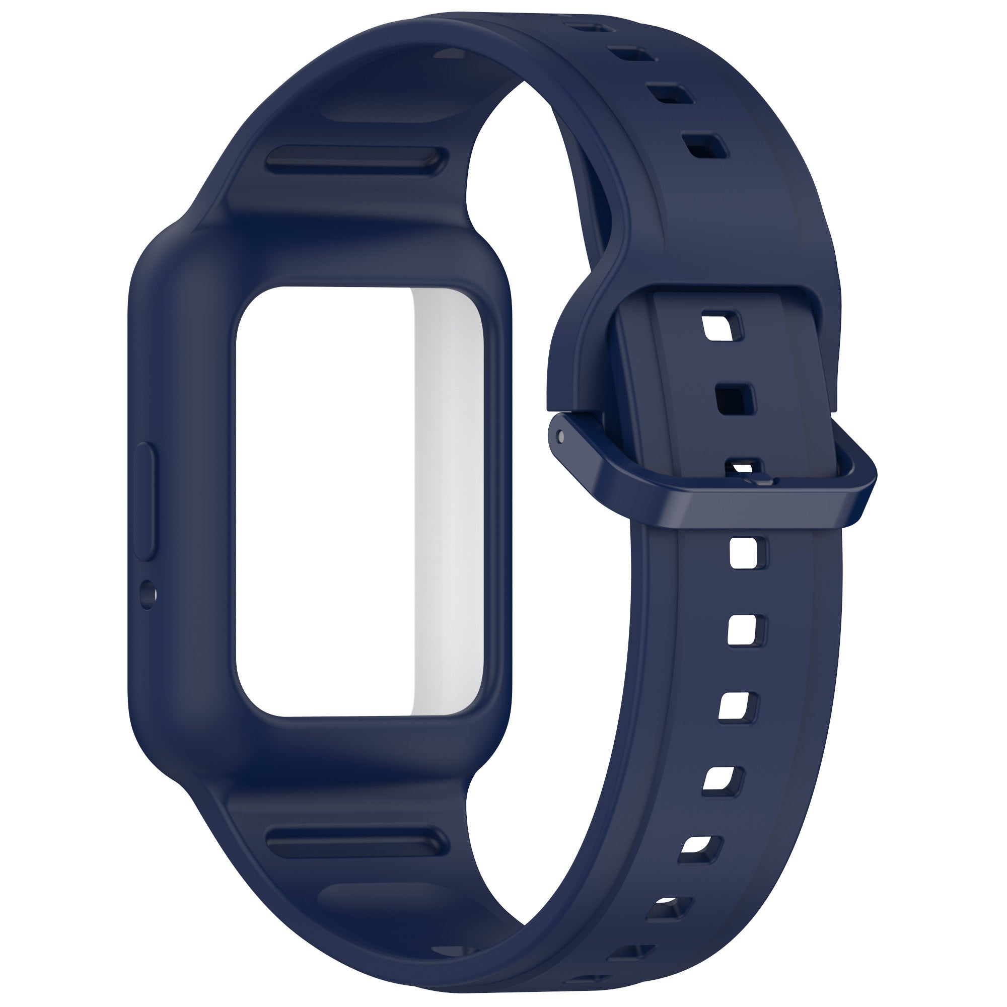 For Samsung Galaxy Fit3 SM-R390 Soft Silicone Wristband Replacement Strap with Case - Midnight Blue