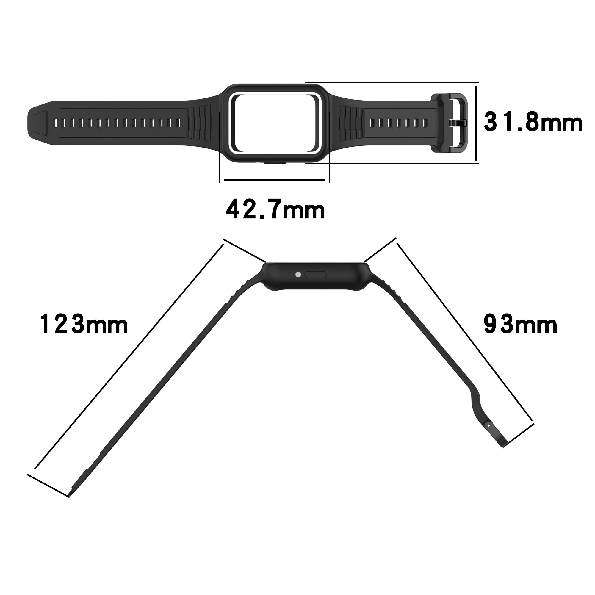 For Samsung Galaxy Fit3 SM-R390 Soft Silicone Wristband Replacement Strap with Case - Fluorescent Green