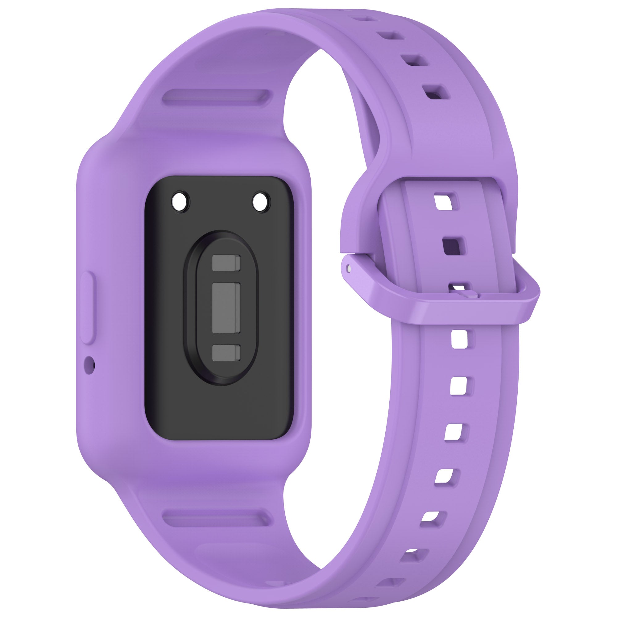 For Samsung Galaxy Fit3 SM-R390 Soft Silicone Wristband Replacement Strap with Case - Purple