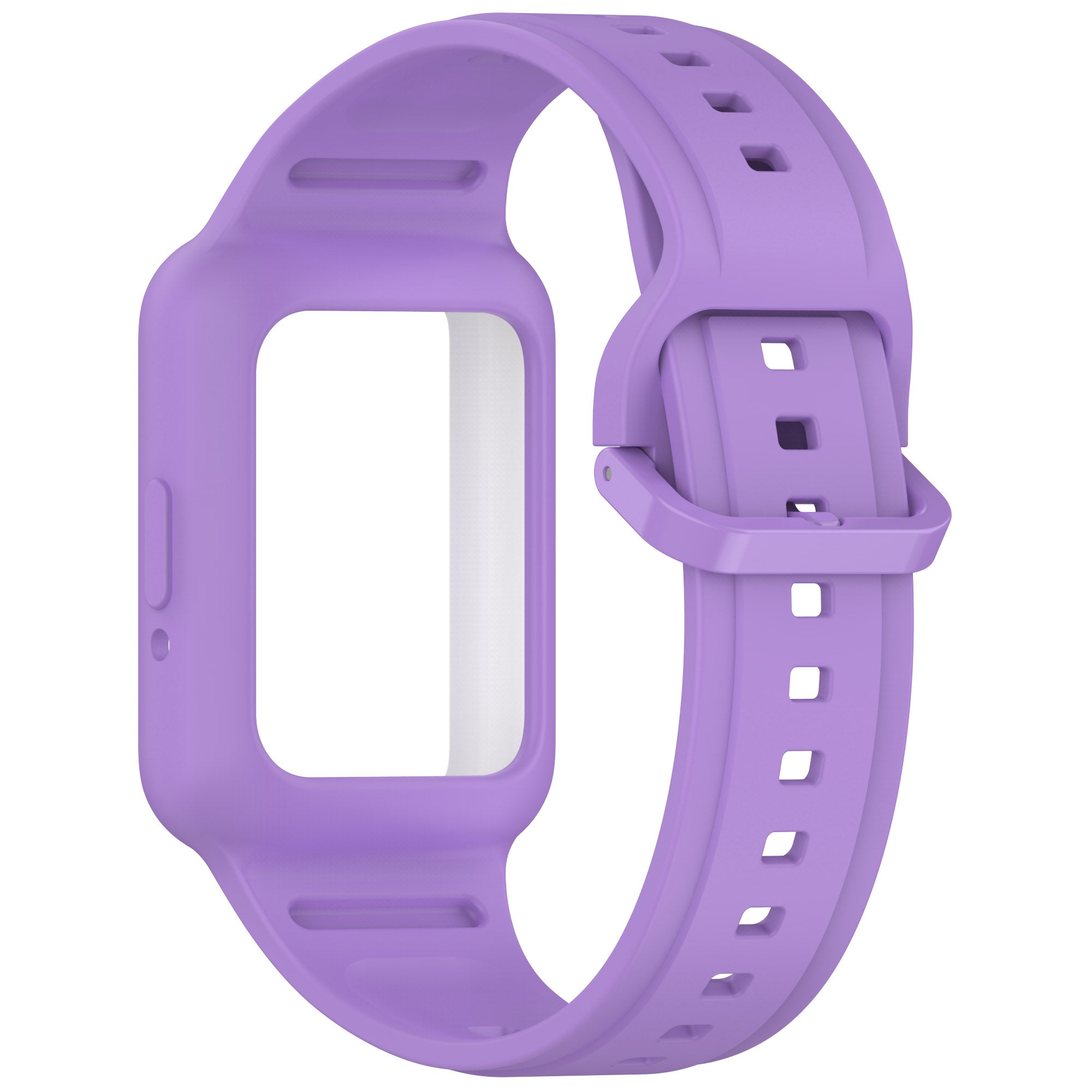 For Samsung Galaxy Fit3 SM-R390 Soft Silicone Wristband Replacement Strap with Case - Purple