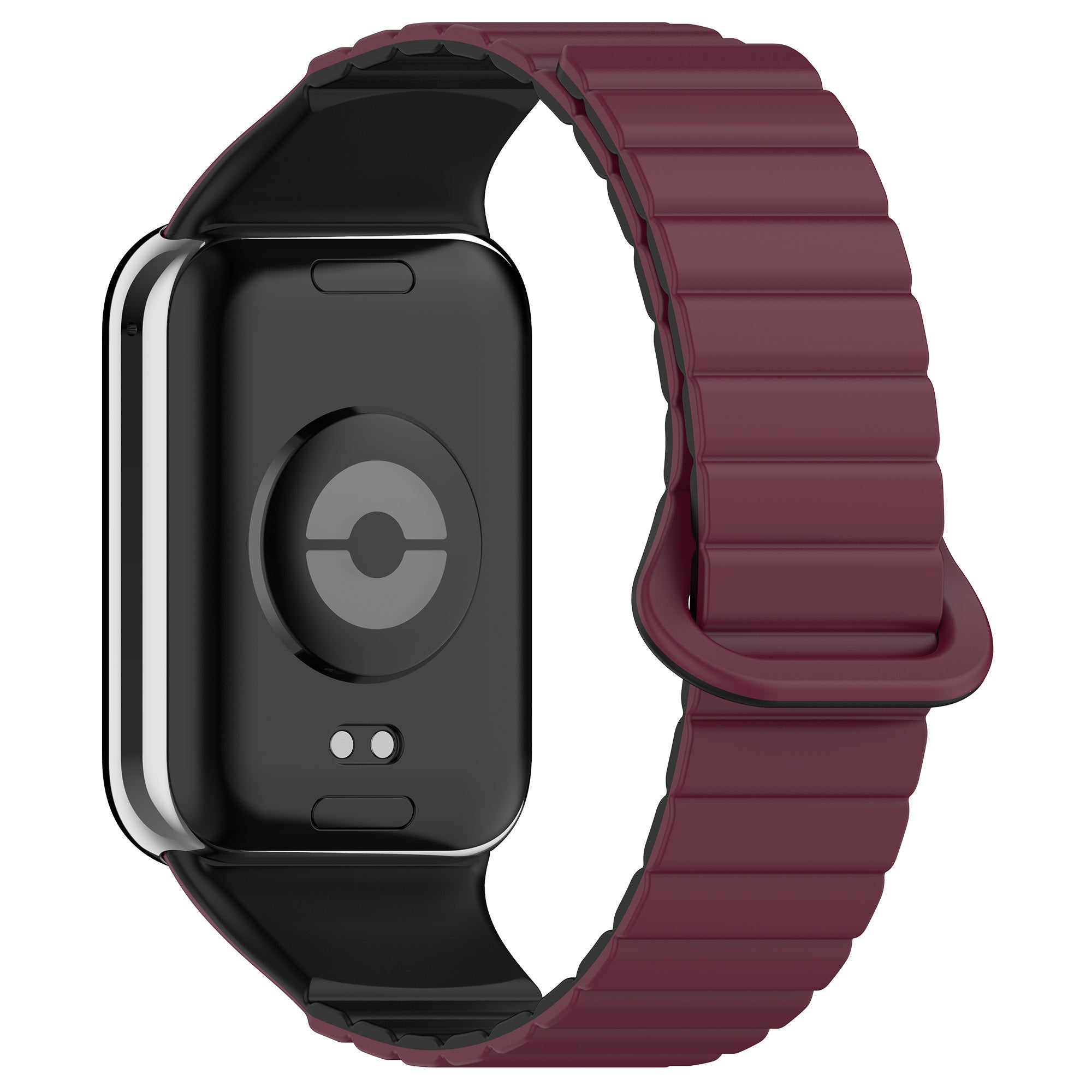 For Xiaomi Redmi Watch 4 / Smart Band 8 Pro Dual Color Watch Strap Magnetic Silicone Wrist Band - Wine Red+Black