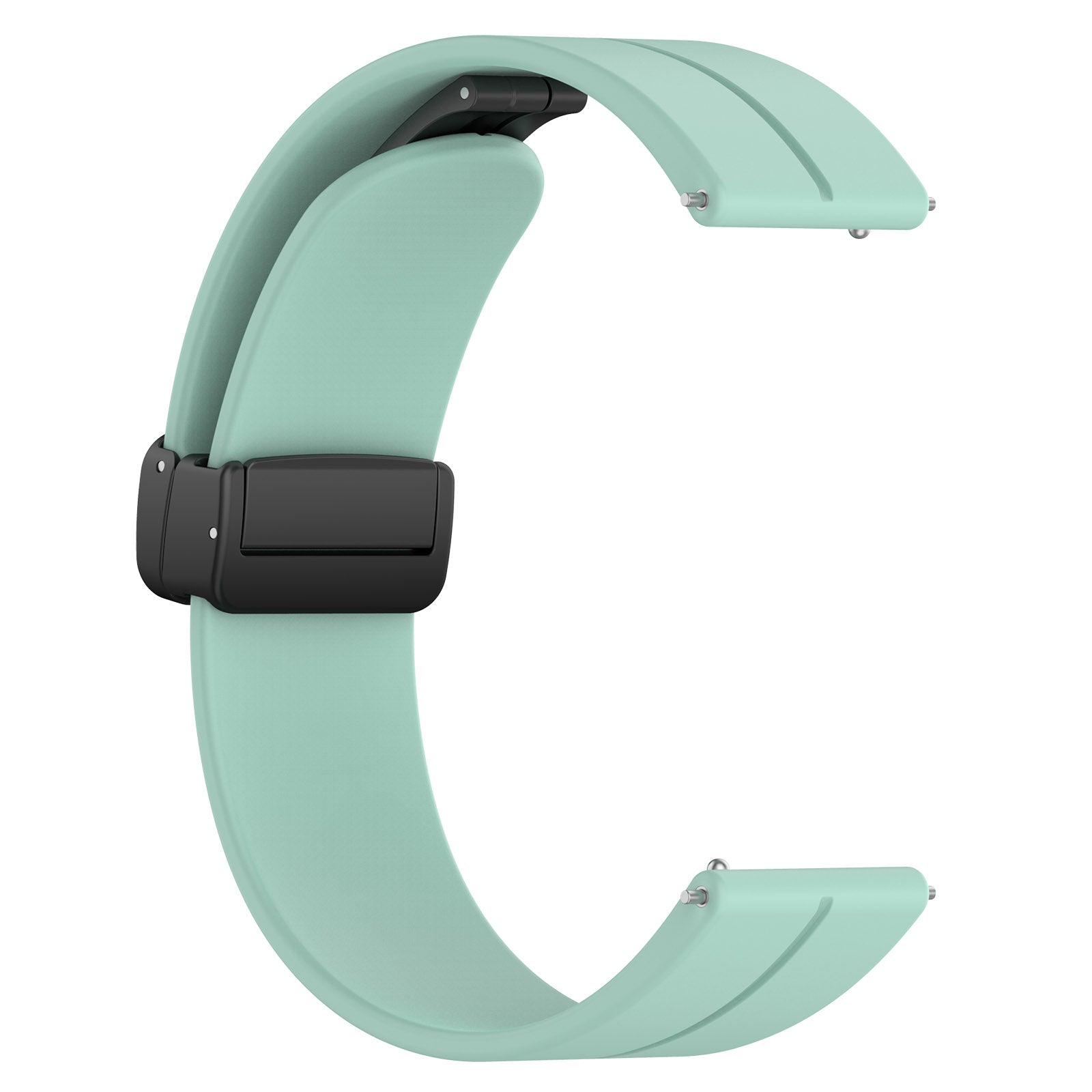 For Huawei / Samsung Universal 22mm Smartwatch Strap Magnetic Folding Buckle Silicone Band - Teal Green